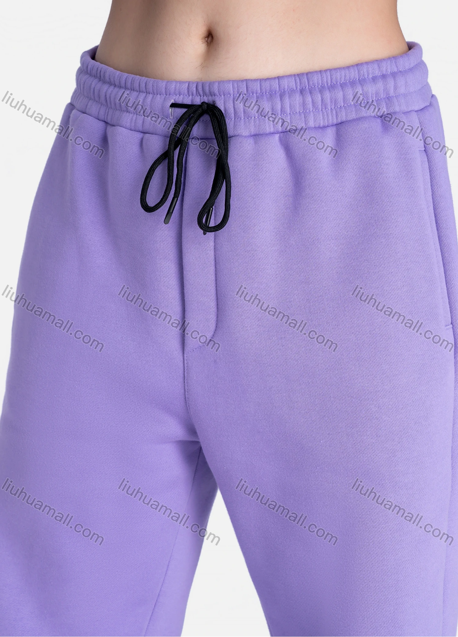 Wholesale Unisex Fashion Plain Long Sleeve Kangaroo Pocket Hooded Sweatshirts & Drawstring Pants 2 Piece Set - Liuhuamall