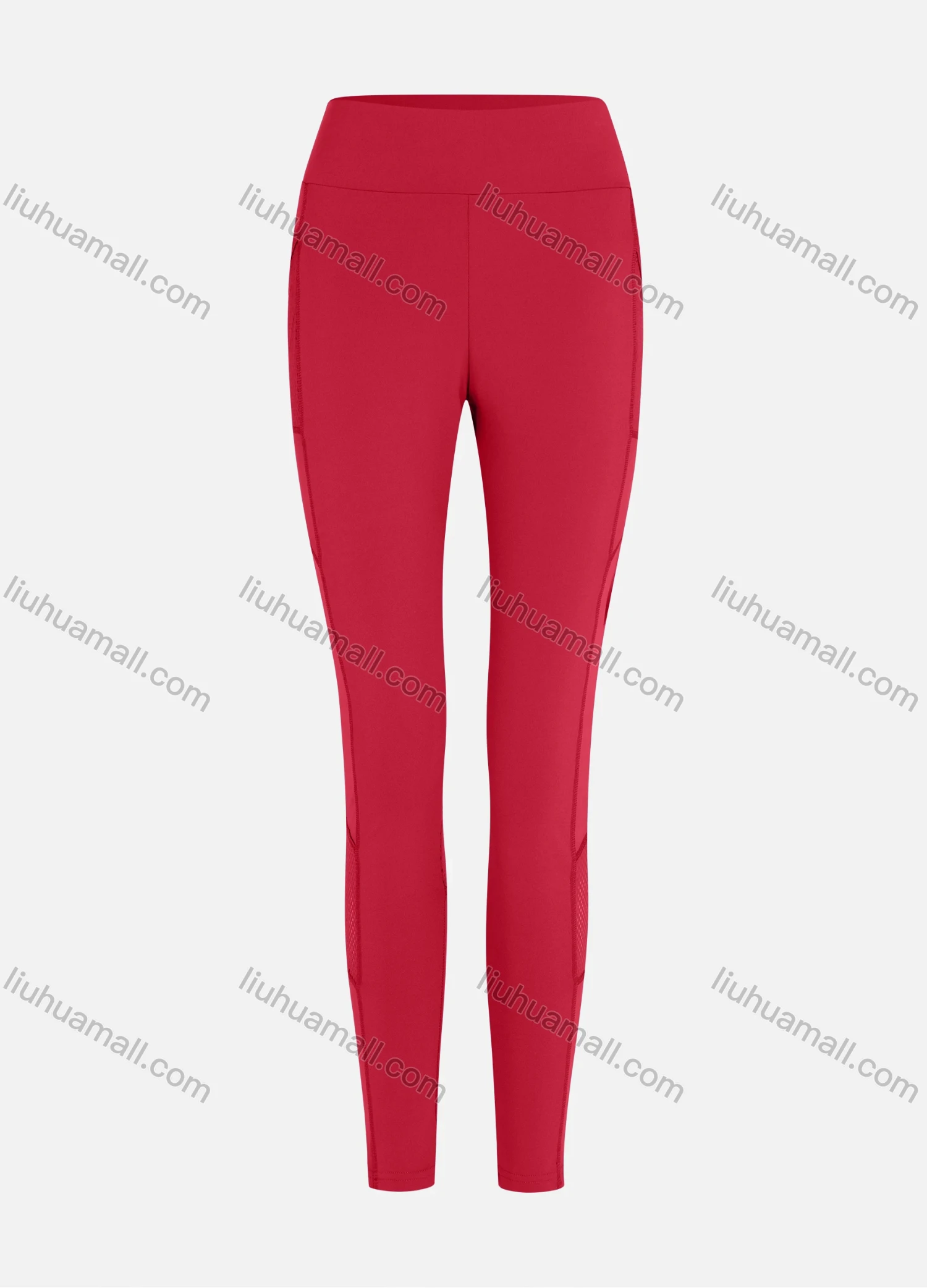Wholesale Women's Sporty High Waist Sheer Mesh Plain Splicing Legging - Liuhuamall