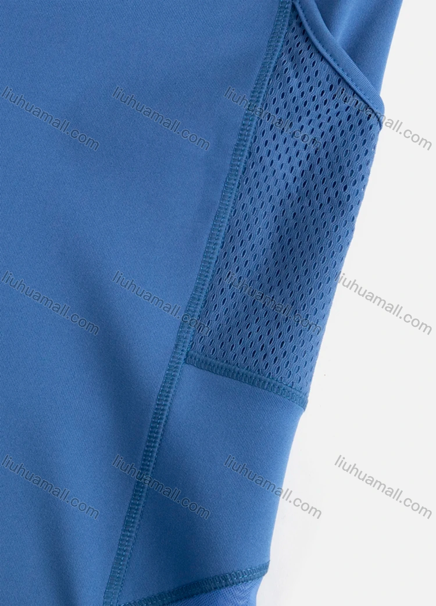 Wholesale Women's Sporty High Waist Sheer Mesh Plain Splicing Legging - Liuhuamall