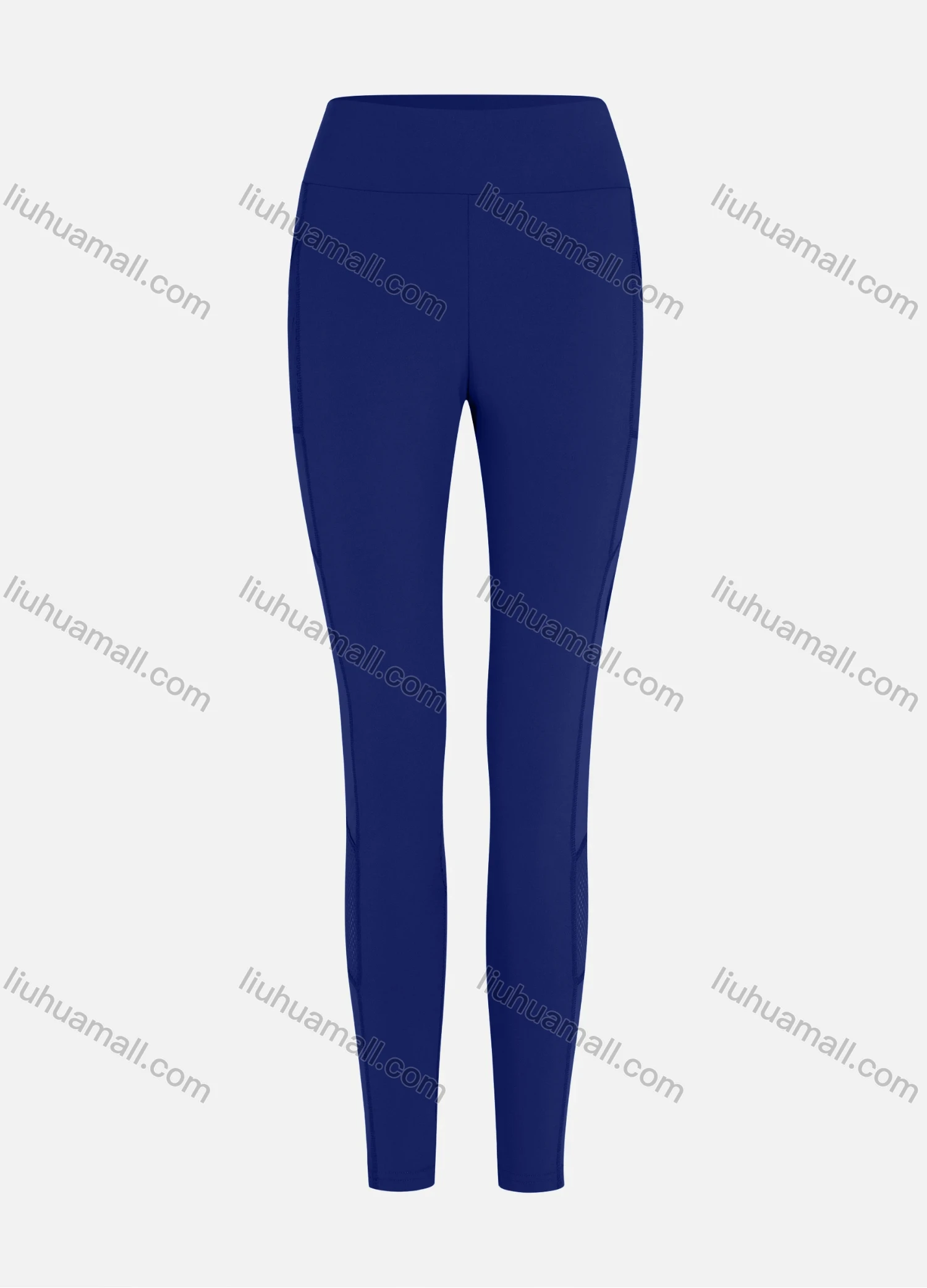 Wholesale Women's Sporty High Waist Sheer Mesh Plain Splicing Legging - Liuhuamall