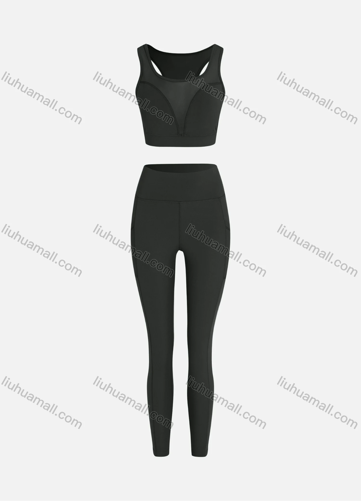 Wholesale Women's Sporty Quick Dry Tank Top & Leggings Sets - Liuhuamall