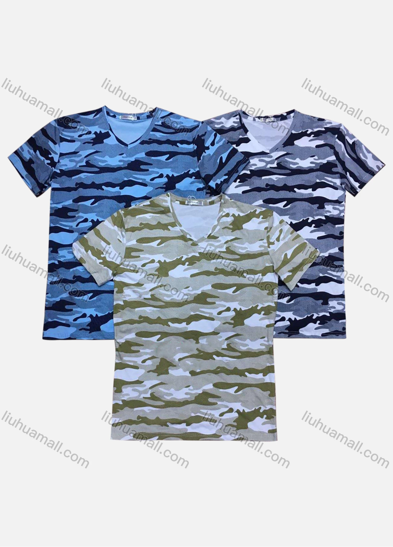 Wholesale Men's Short Sleeve Camo T-shirt - Liuhuamall