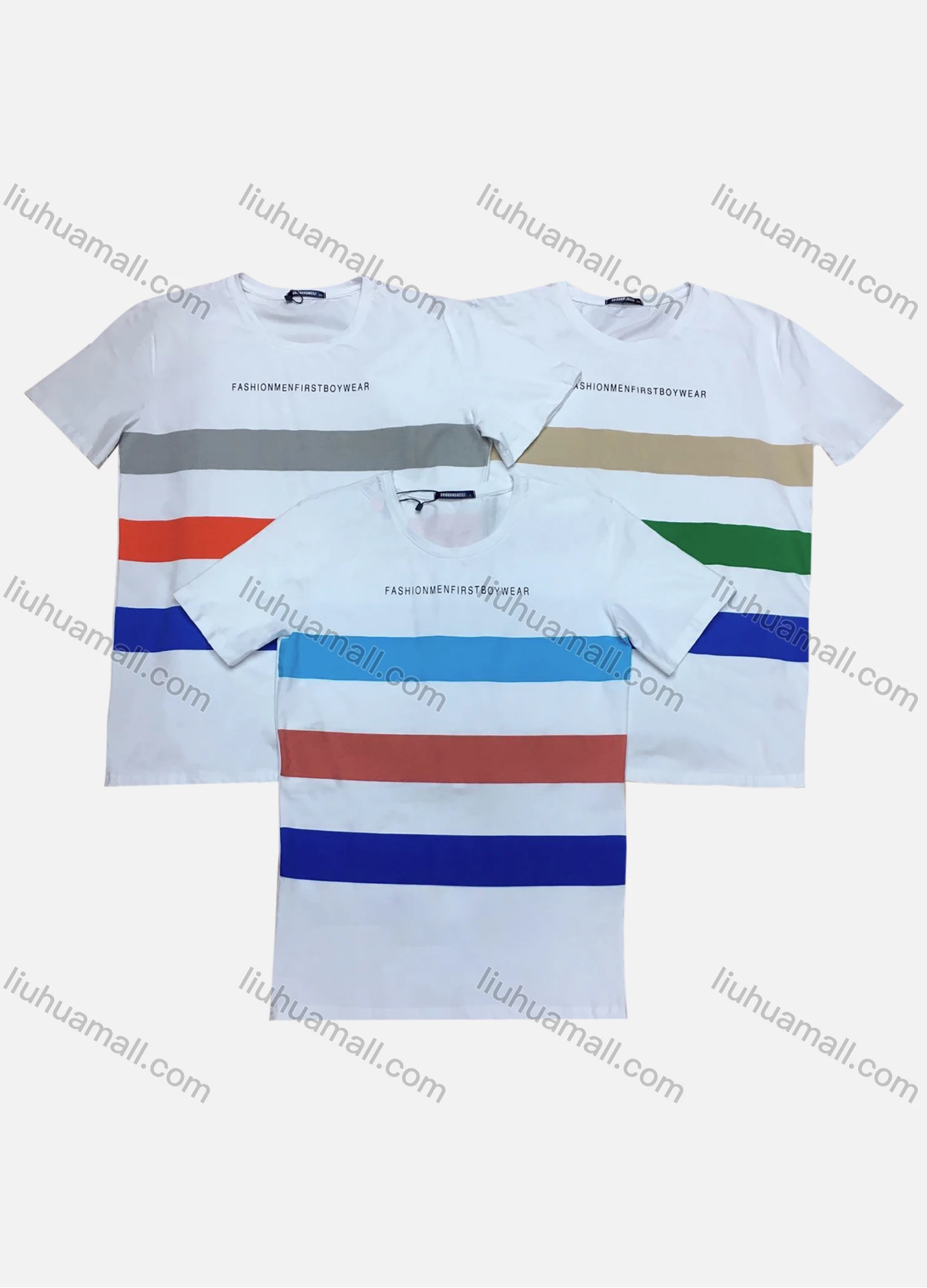 Wholesale Men's Short Sleeve Splicing Letter Print T-Shirt - Liuhuamall