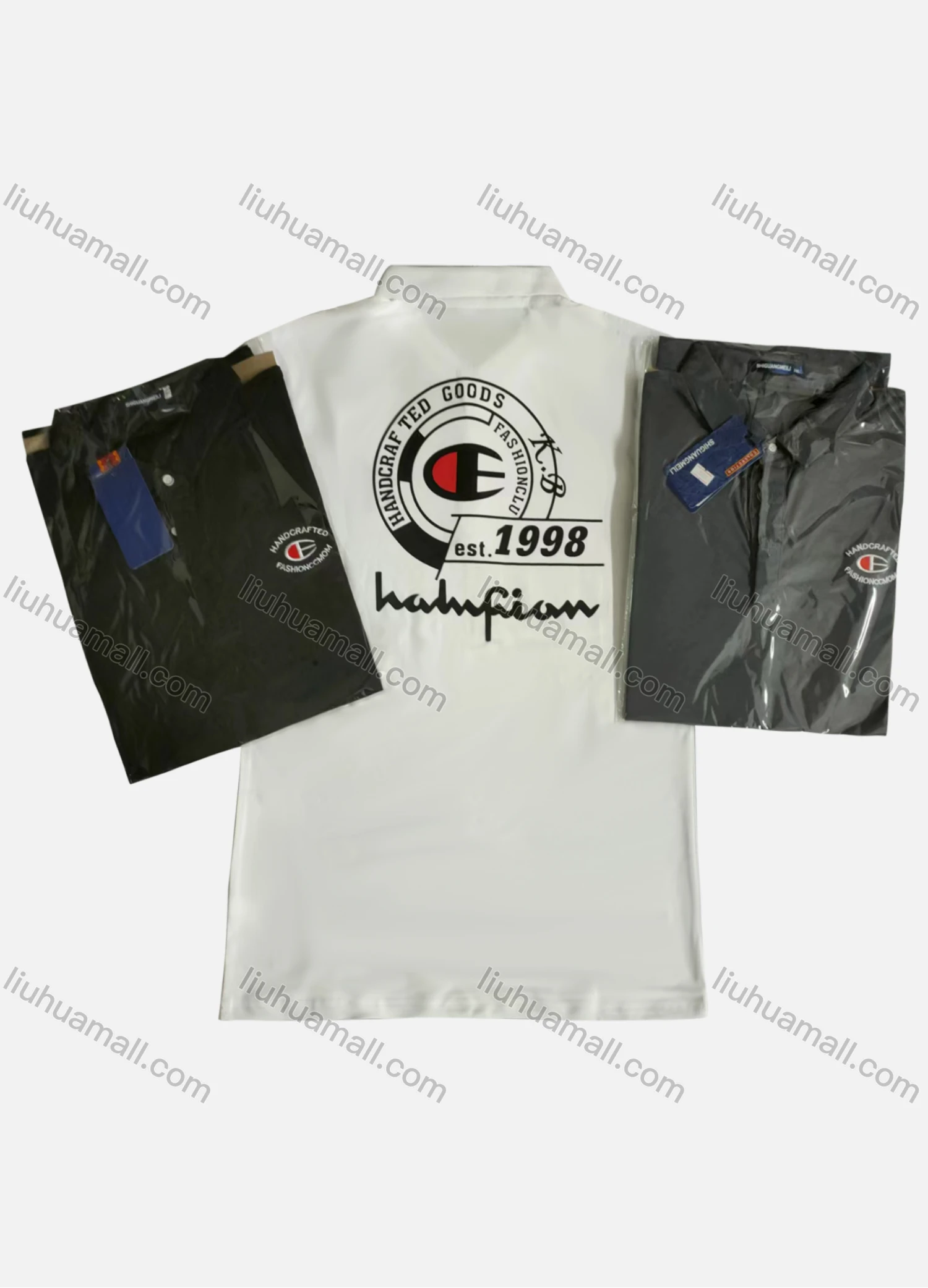 Wholesale Men's Short Sleeve Letter Print Polo Shirt - Liuhuamall