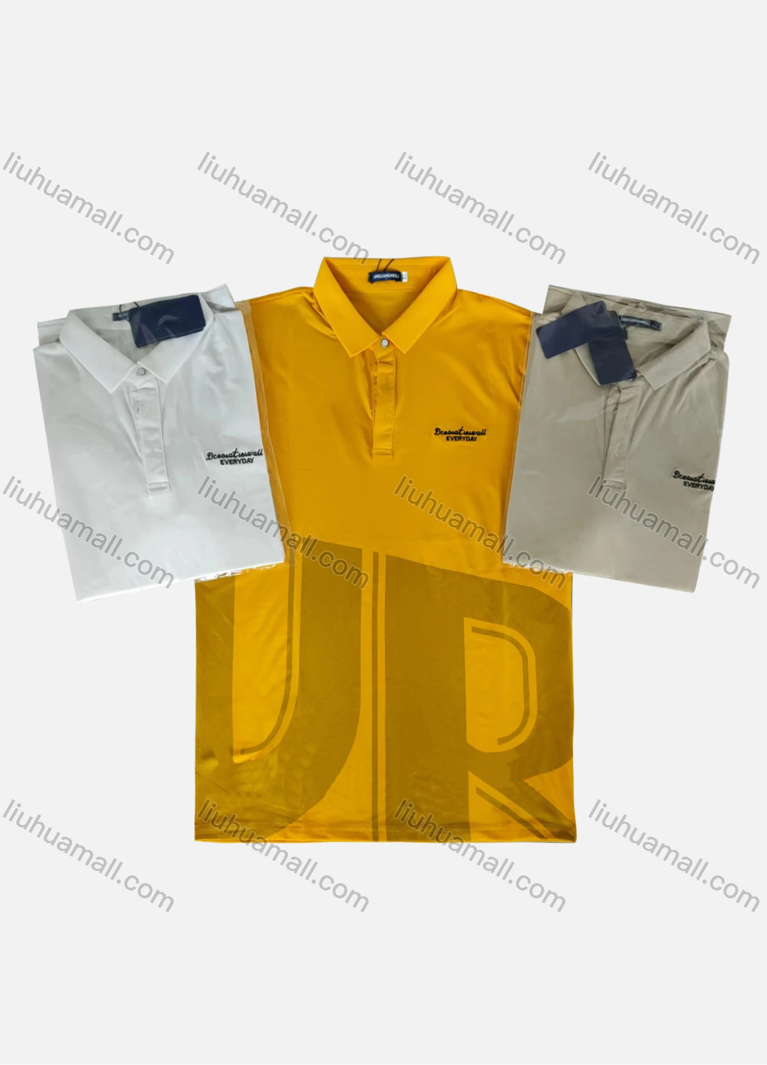 Wholesale Men's Short Sleeve Letter Print Polo Shirt - Liuhuamall