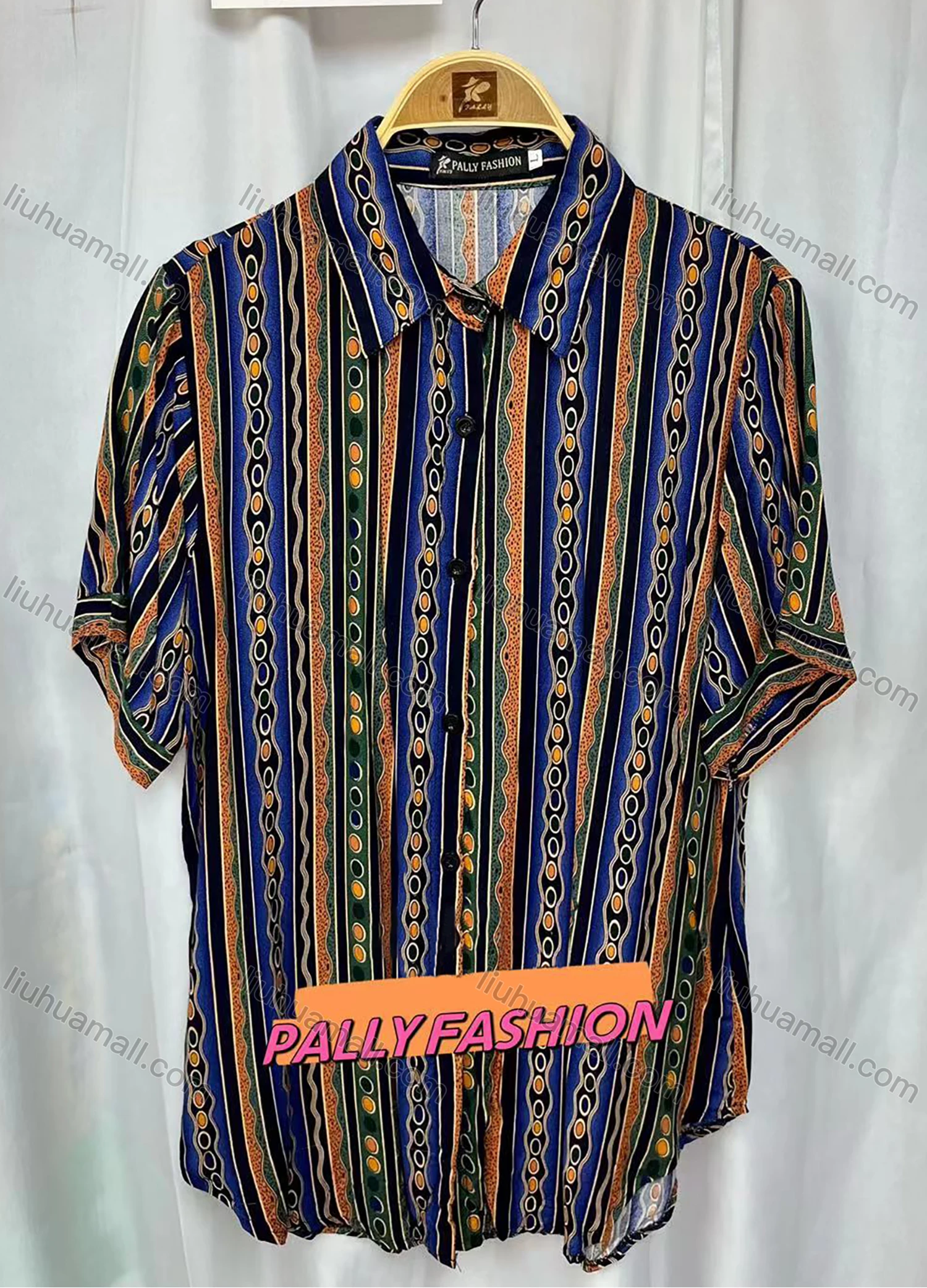 Wholesale Women's Vintage Short Sleeve Retro Graphic Button Down Shirts - Liuhuamall