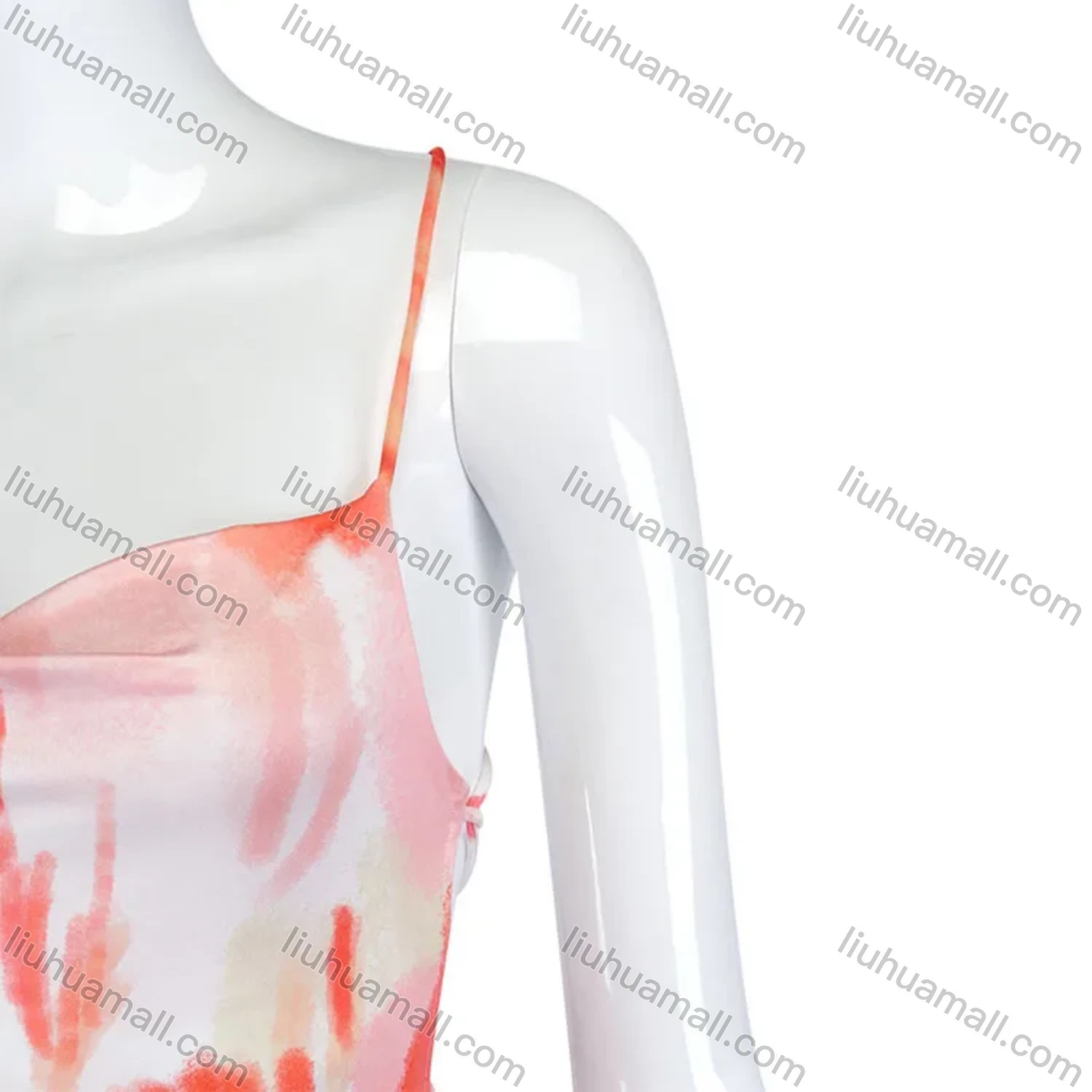 Wholesale Women's Sexy Floral Dyed Spaghetti Straps Crisscross Back Maxi Cami Dress A20320D# - Liuhuamall