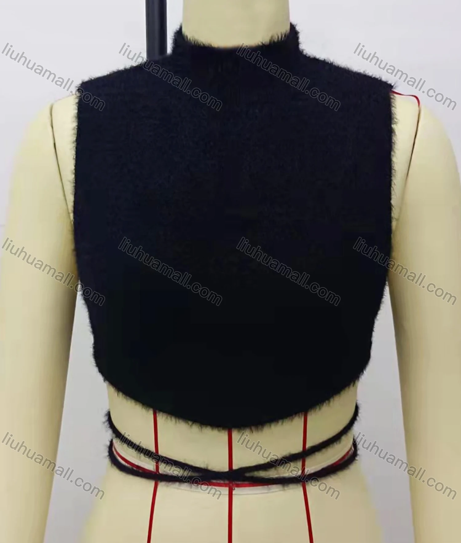 Wholesale Women's Fashion Sleeveless Mock Neck Plain Knit Sweater Top - Liuhuamall
