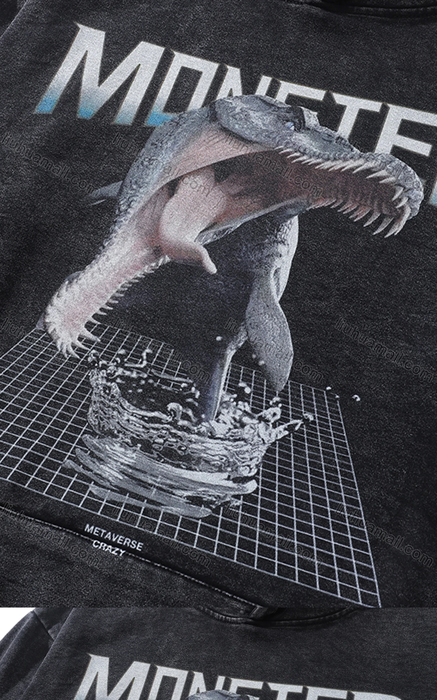 Wholesale Men's Fashion 100%Cotton Graphic Distressed Long Sleeve Hoodie Pullover Sweatshirt SML24# - Liuhuamall