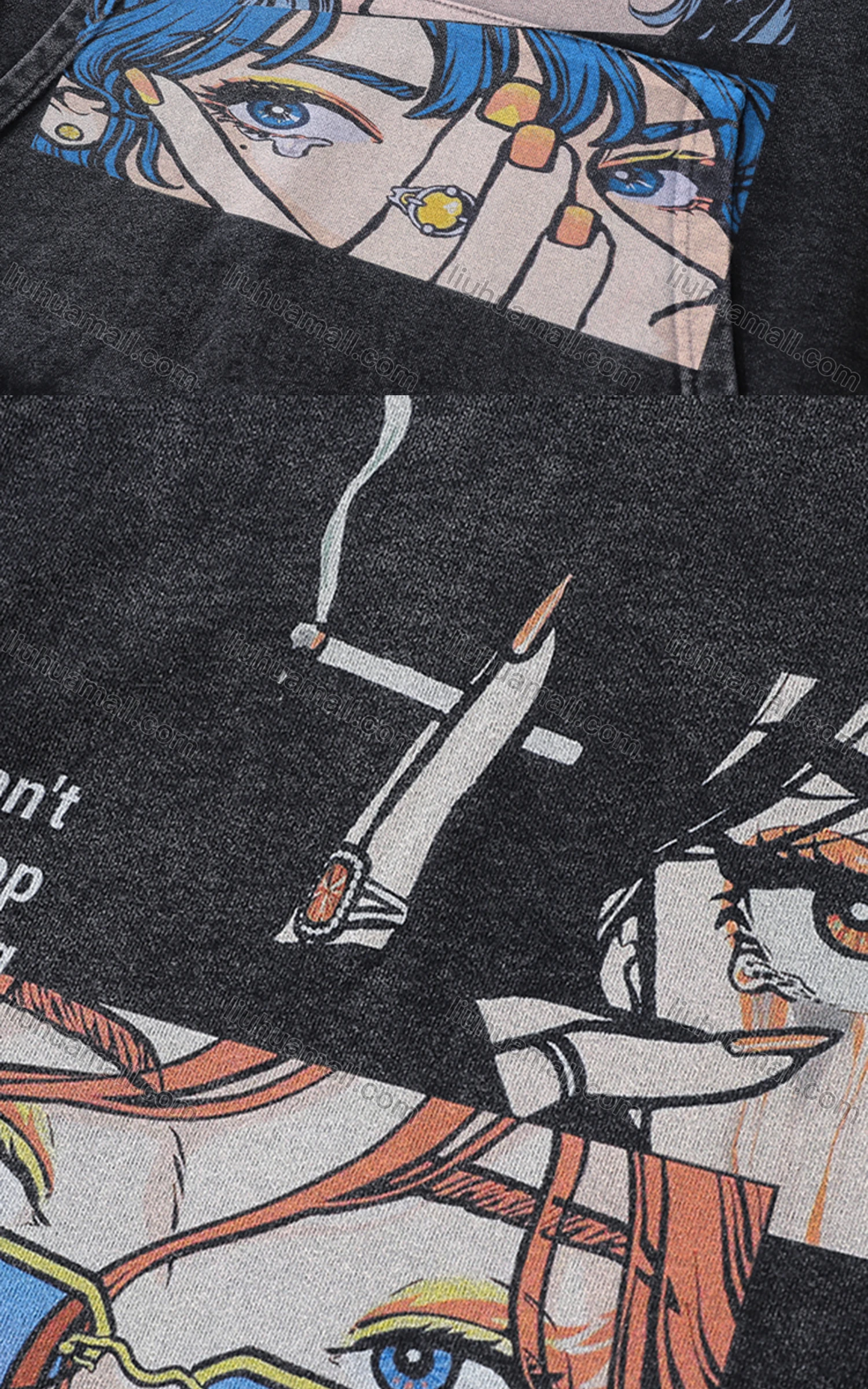 Wholesale Men's Fashion 100%Cotton Graphic Distressed Long Sleeve Hoodie Pullover Sweatshirt SML28# - Liuhuamall