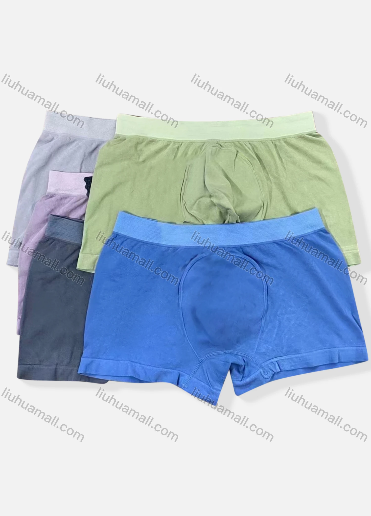 Wholesale Men's Plain Breathable Elastic Boxer Briefs - Liuhuamall