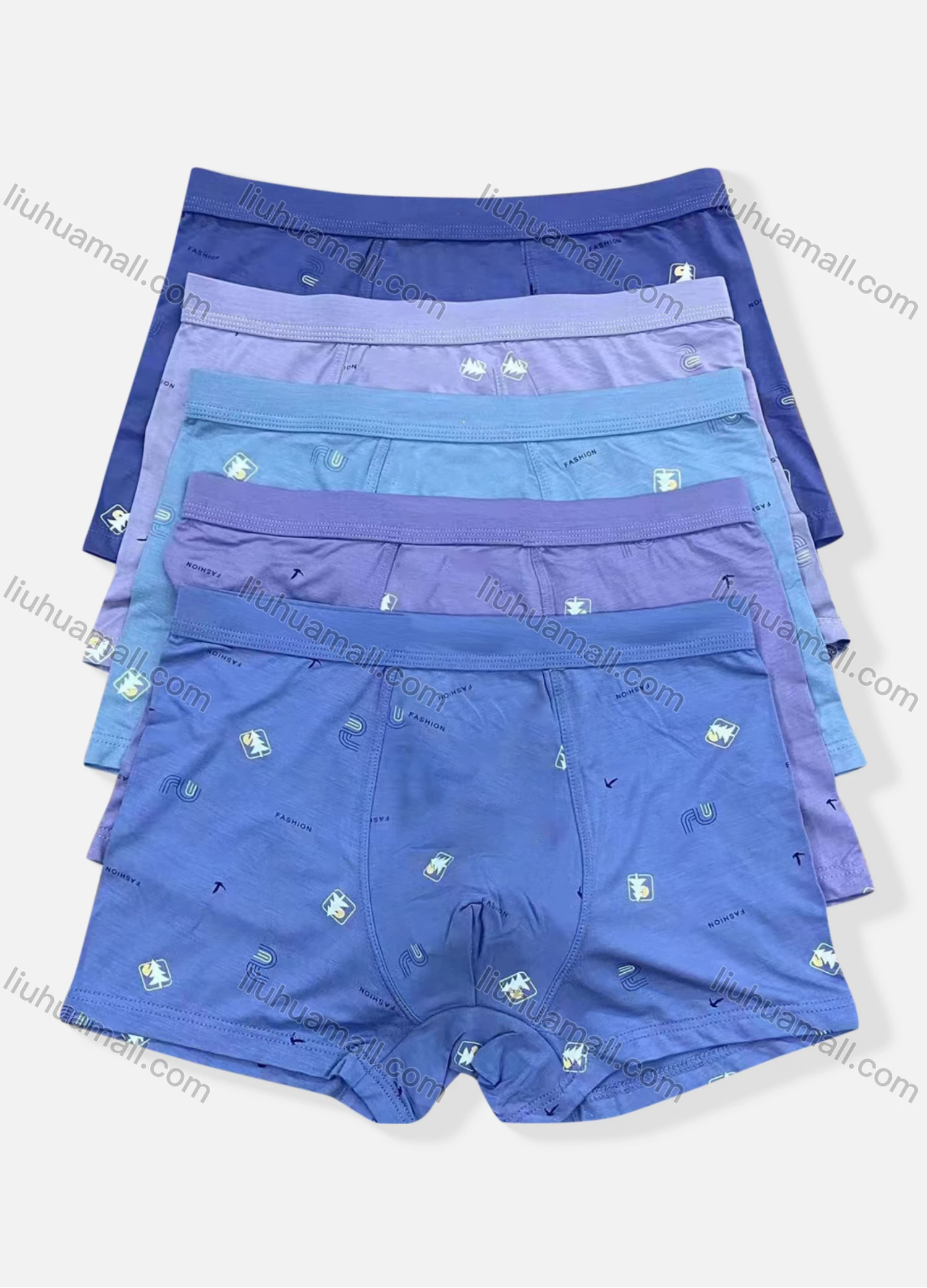 Wholesale Men's Allover Print Breathable Elastic Boxer Briefs - Liuhuamall