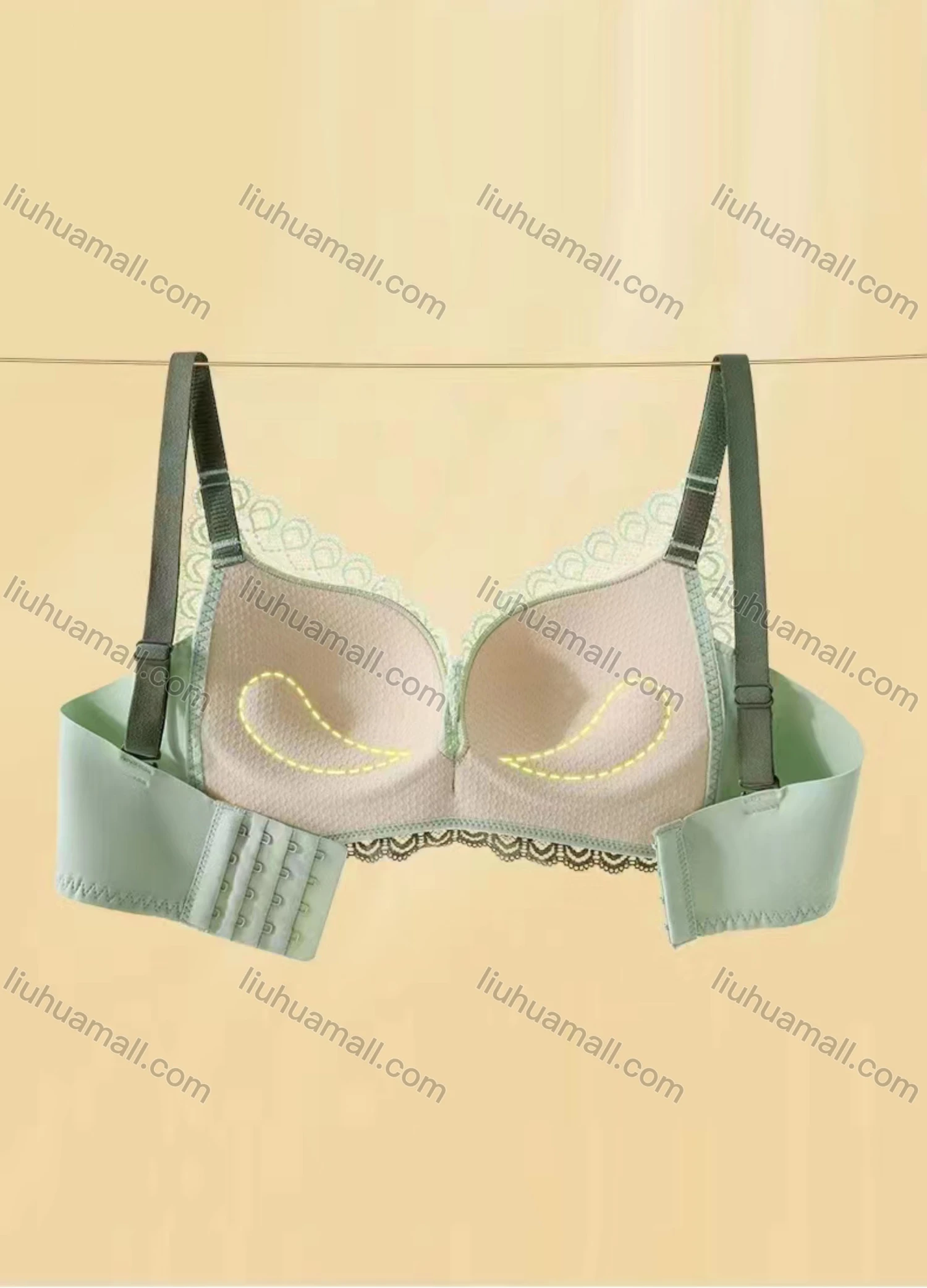 Wholesale Women's Lace Applique Back Breasted Bra - Liuhuamall