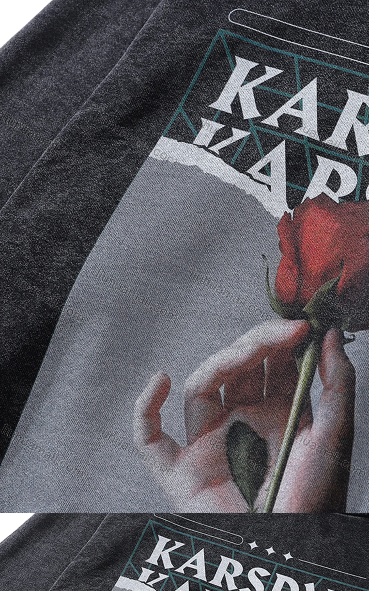 Wholesale Men's Fashion 100%Cotton Graphic Distressed Long Sleeve Hoodie Pullover Sweatshirt SML41# - Liuhuamall