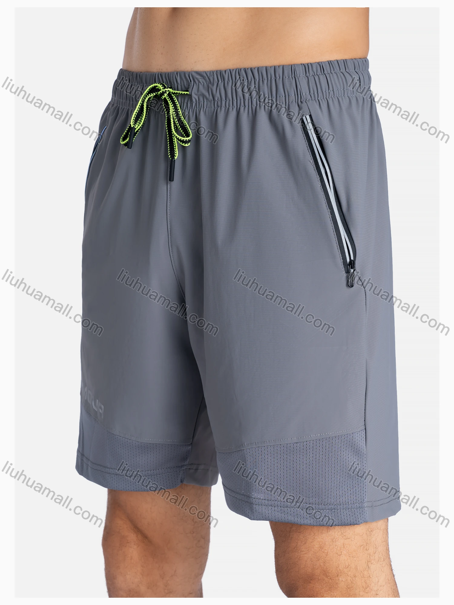 Wholesale Men's Sporty Letter Print Drawstring Elastic Waist Shorts - Liuhuamall