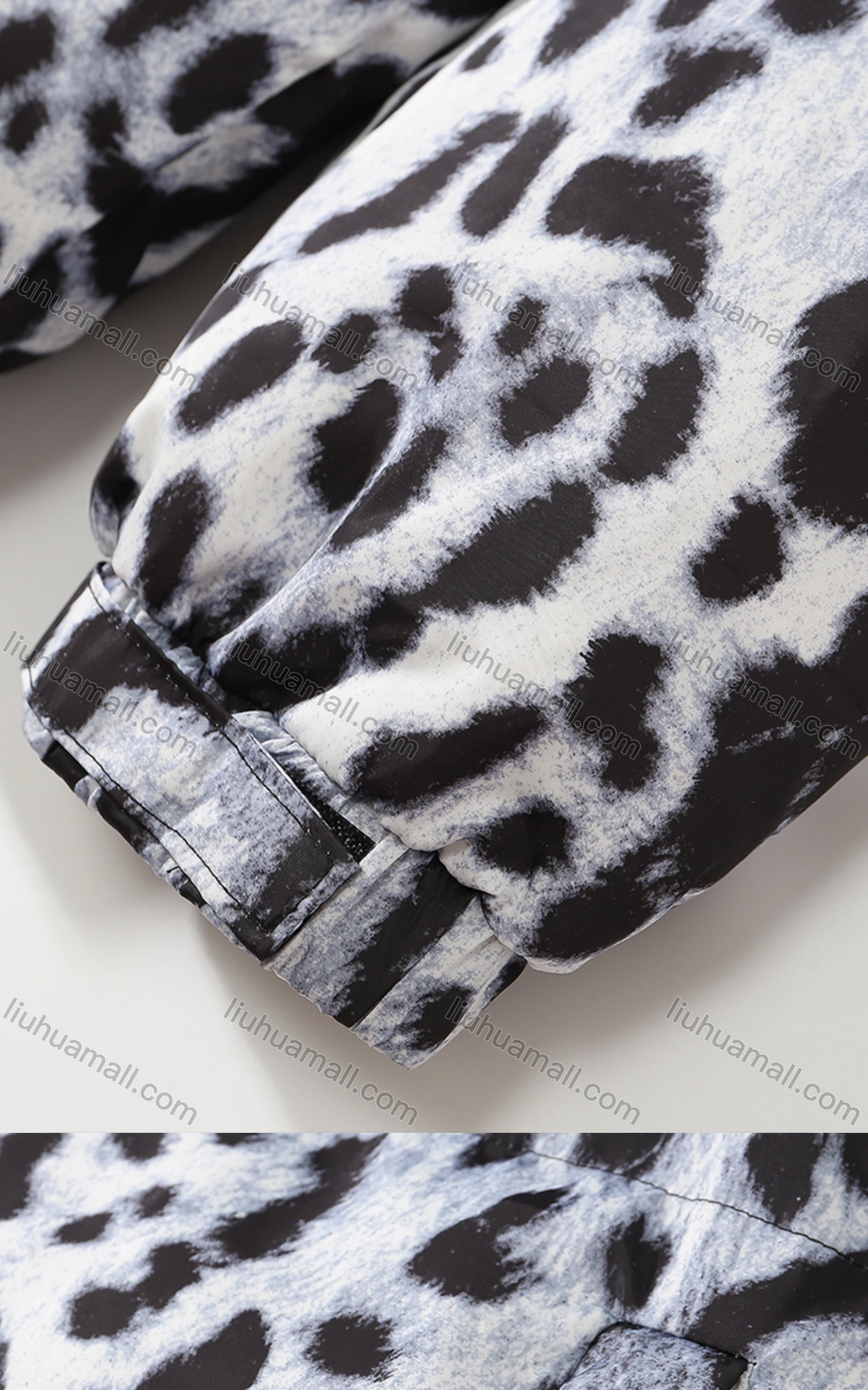 Wholesale Men's Fashion Long Sleeve Stand Collar Leopard Print Puffer Coat 904# - Liuhuamall