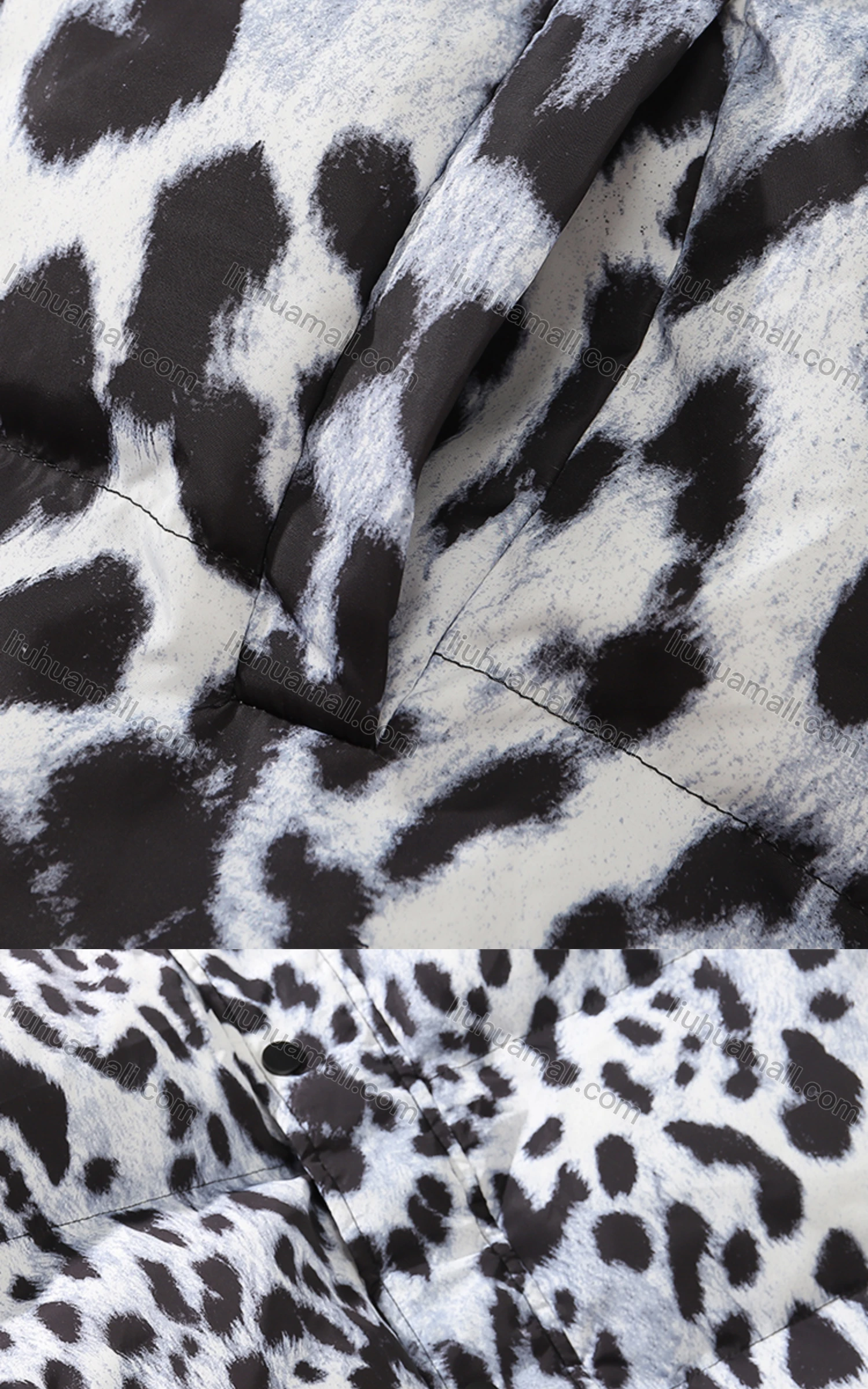 Wholesale Men's Fashion Long Sleeve Stand Collar Leopard Print Puffer Coat 904# - Liuhuamall