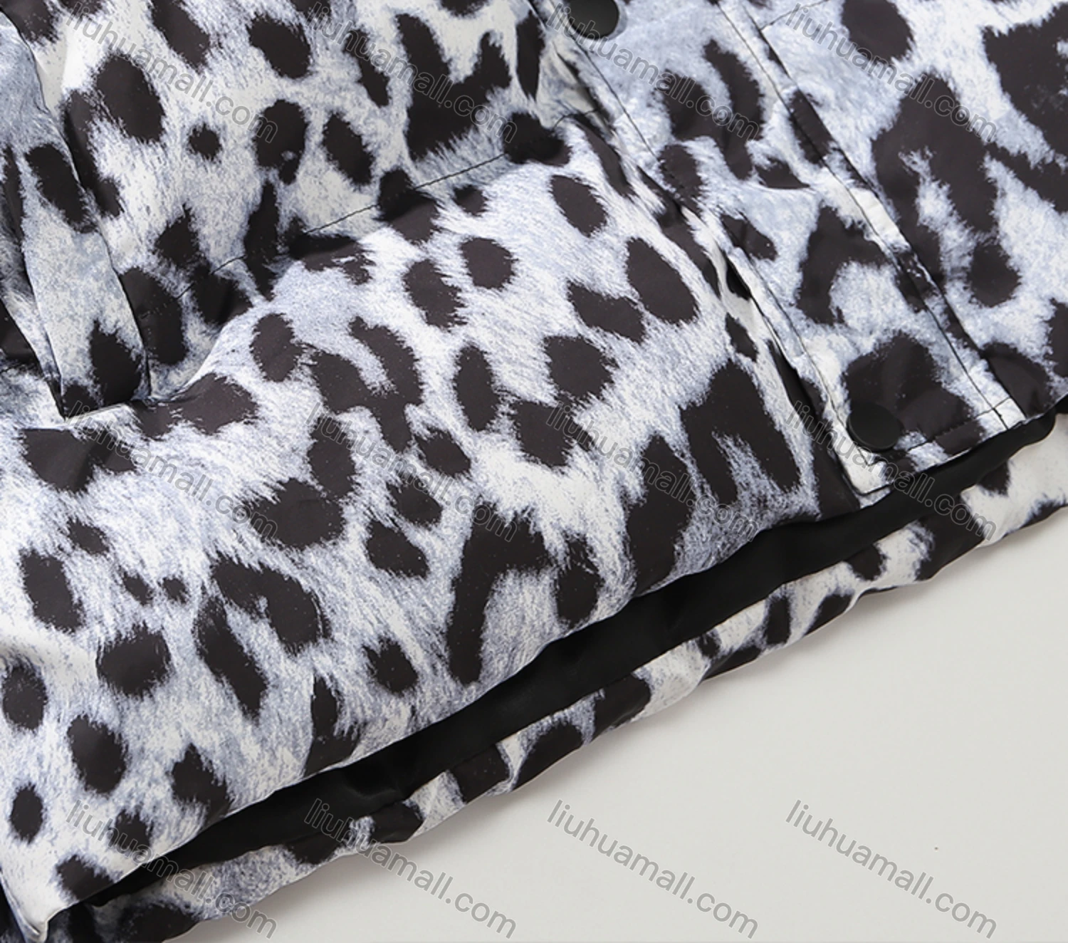 Wholesale Men's Fashion Long Sleeve Stand Collar Leopard Print Puffer Coat 904# - Liuhuamall