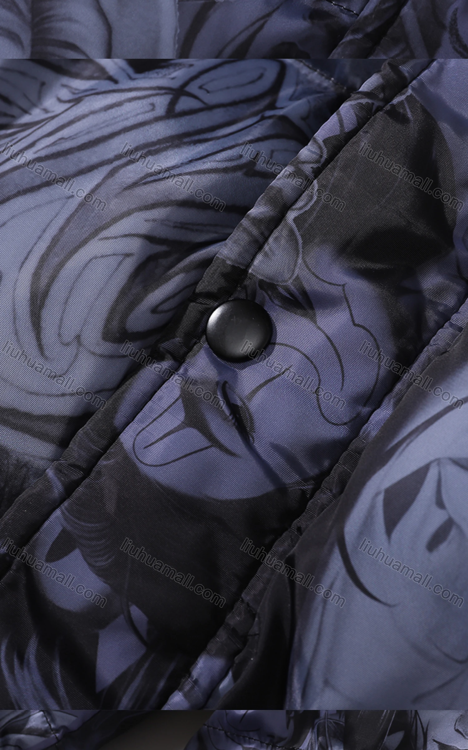 Wholesale Men's Fashion Long Sleeve Stand Collar Figure Print Puffer Coat 905# - Liuhuamall