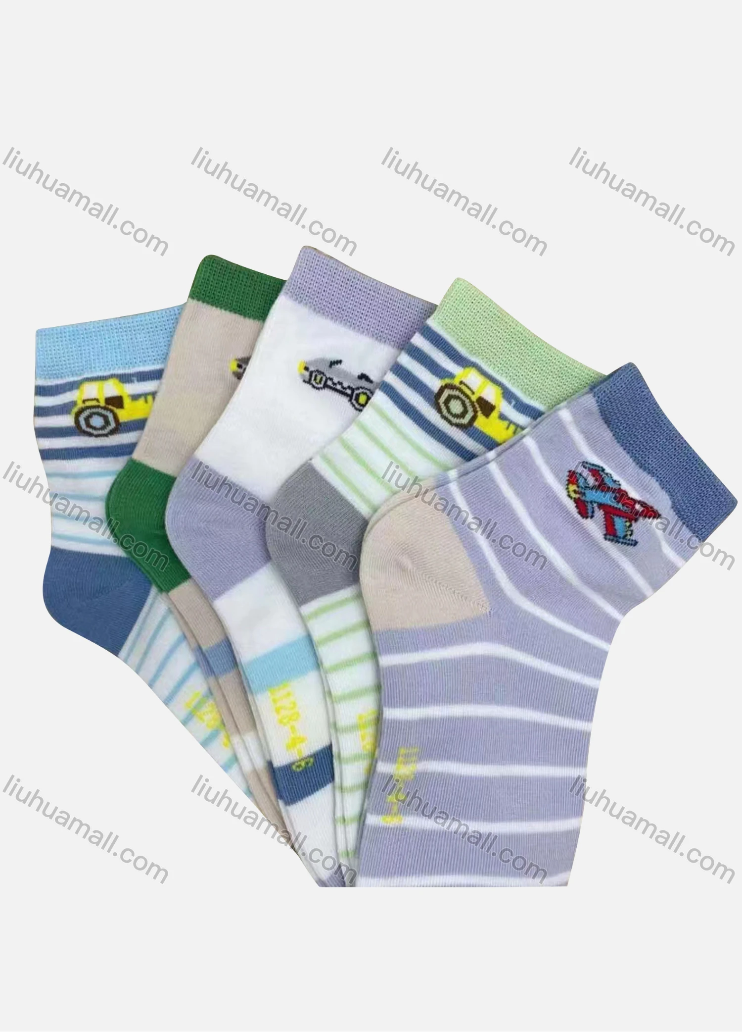 Wholesale Kid's Colorblock Striped Graphics Cotton Socks - Liuhuamall