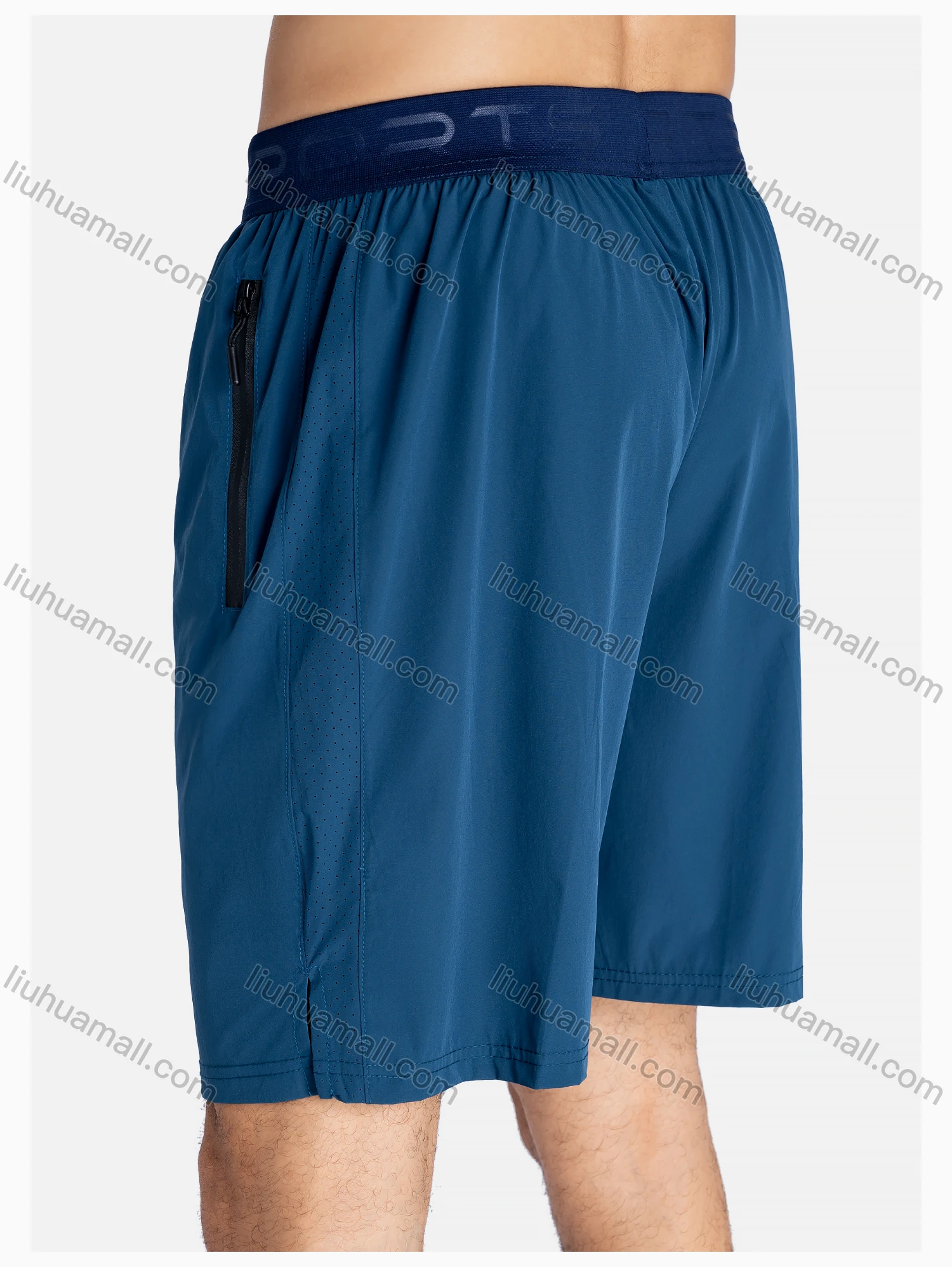 Wholesale Men's Sporty Drawstring Pockets Elastic Waist Shorts - Liuhuamall