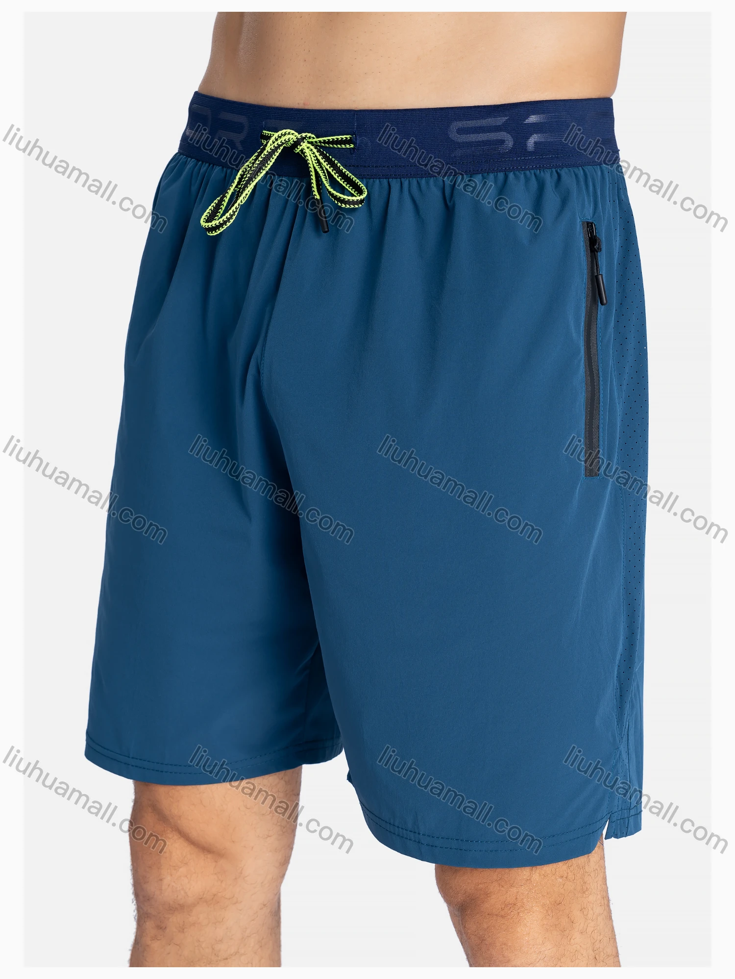 Wholesale Men's Sporty Drawstring Pockets Elastic Waist Shorts - Liuhuamall