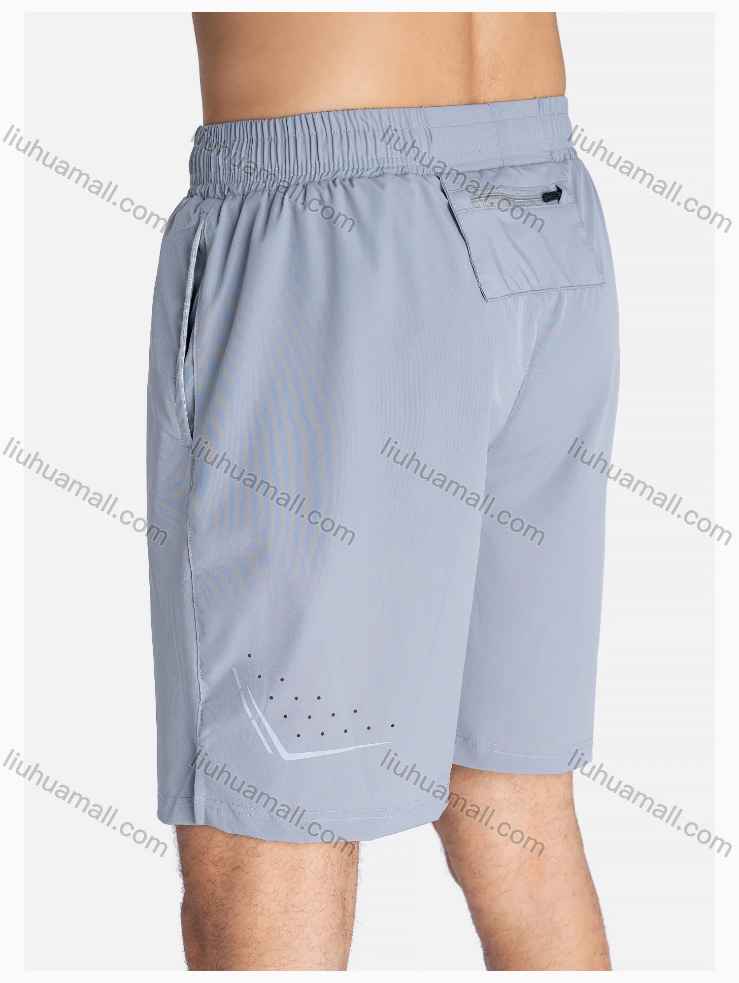 Wholesale Men's Sporty Plain Pockets Elastic Waist Shorts - Liuhuamall
