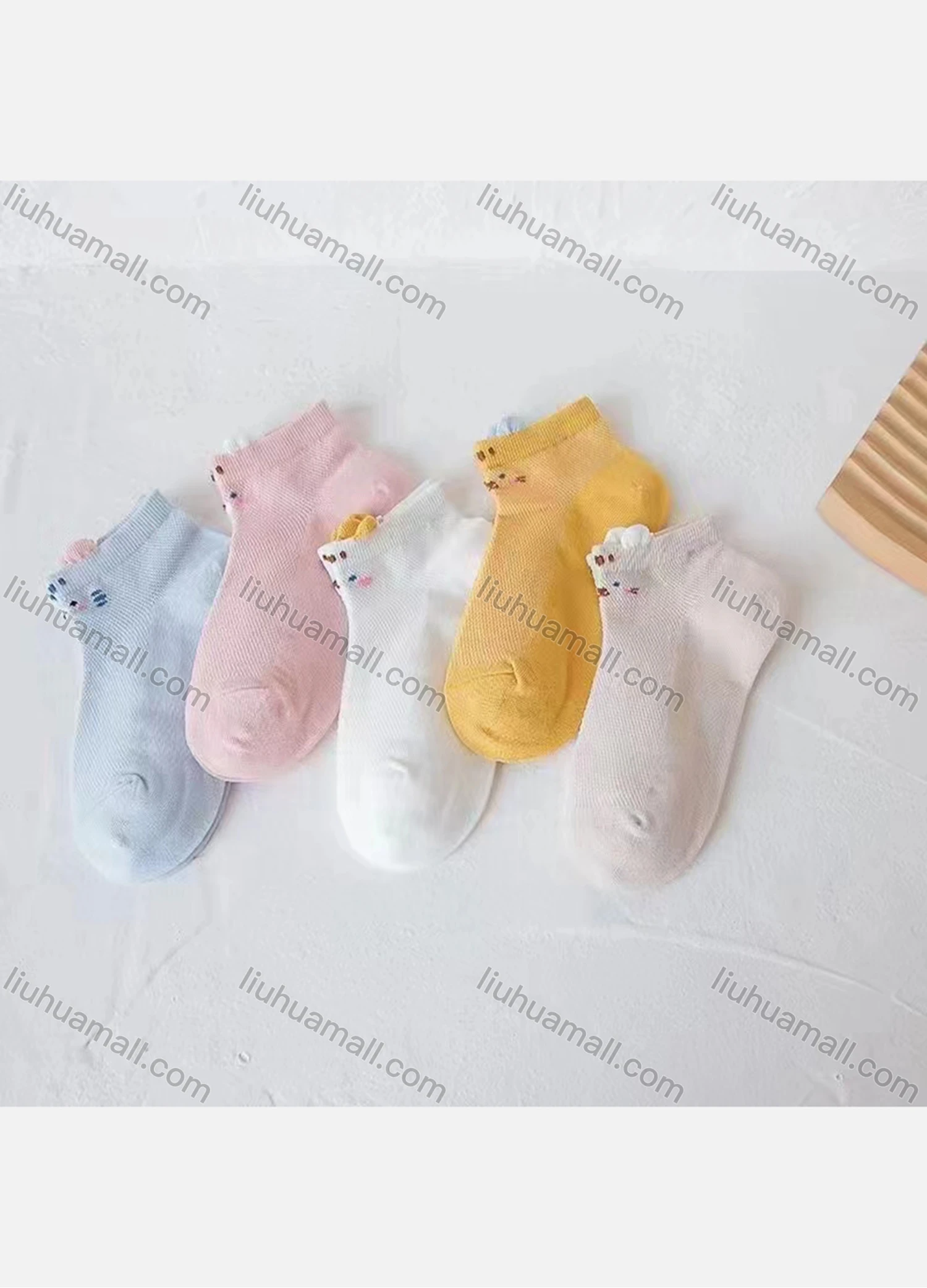 Wholesale Kid's Plain Rabbit Print Cotton Socks - Liuhuamall
