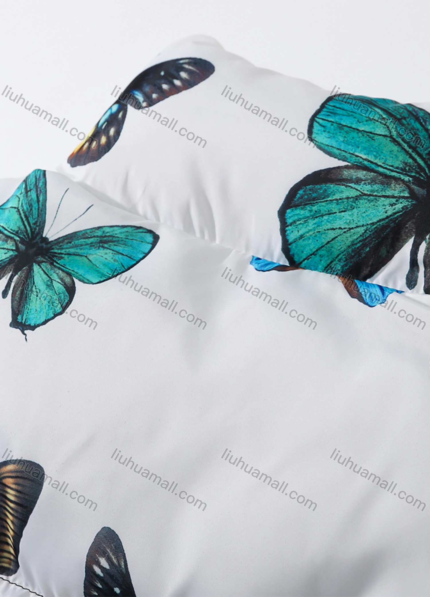 Wholesale Men's Fashion Long Sleeve Stand Collar Butterfly Print Puffer Coat 924# - Liuhuamall