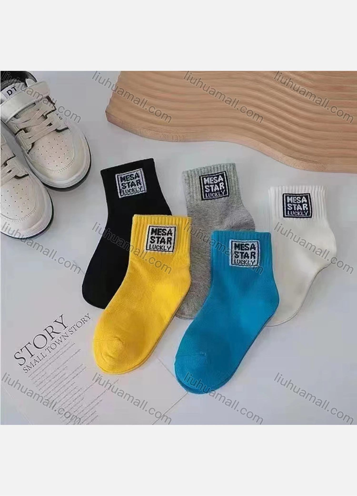 Wholesale Kid's Letter Print Cotton Socks - Liuhuamall