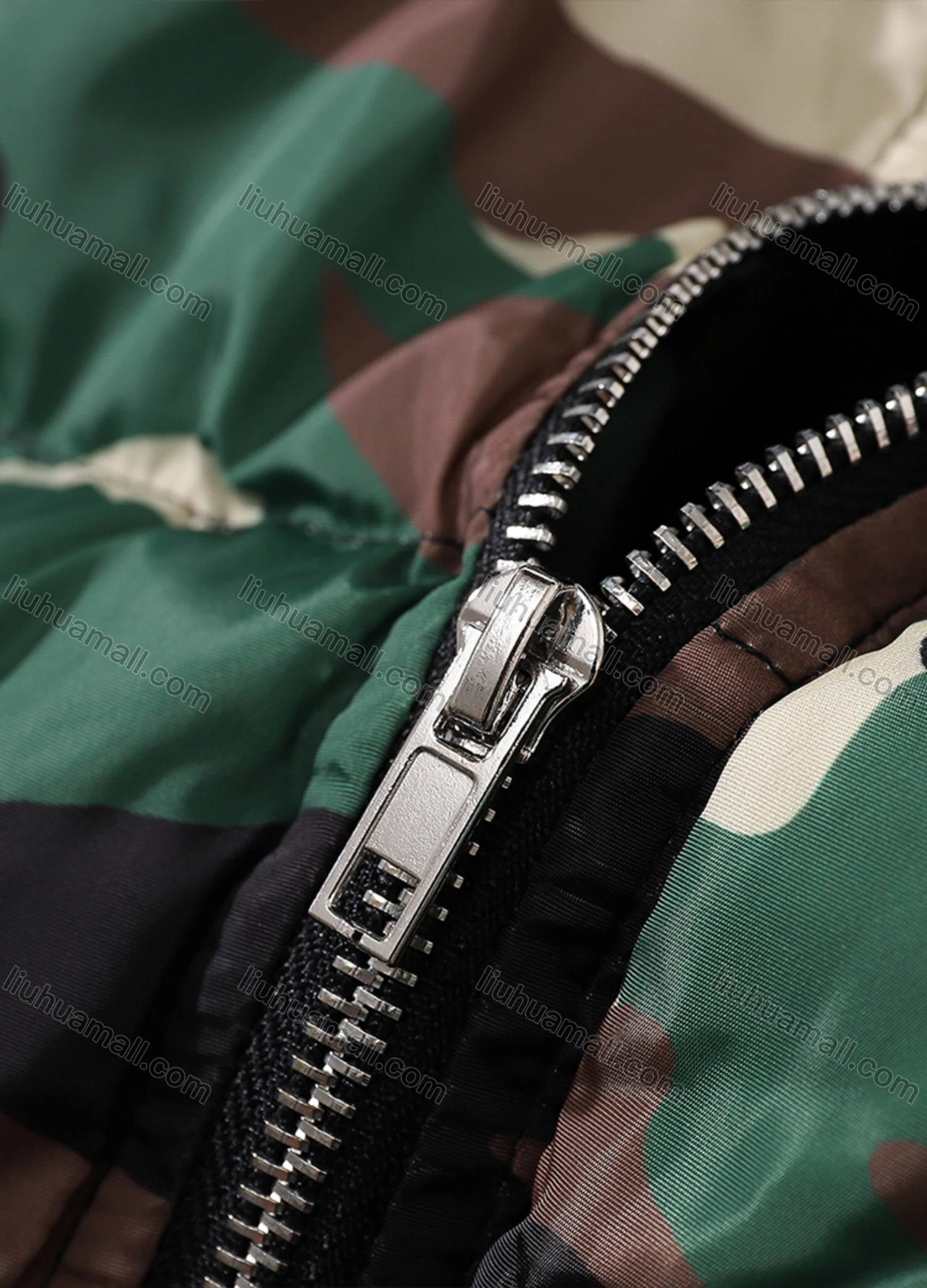 Wholesale Men's Fashion Long Sleeve Stand Collar Camouflage Print Puffer Coat 928# - Liuhuamall