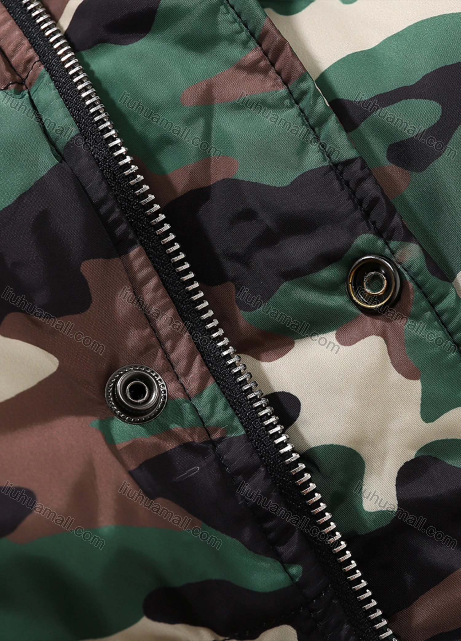 Wholesale Men's Fashion Long Sleeve Stand Collar Camouflage Print Puffer Coat 928# - Liuhuamall