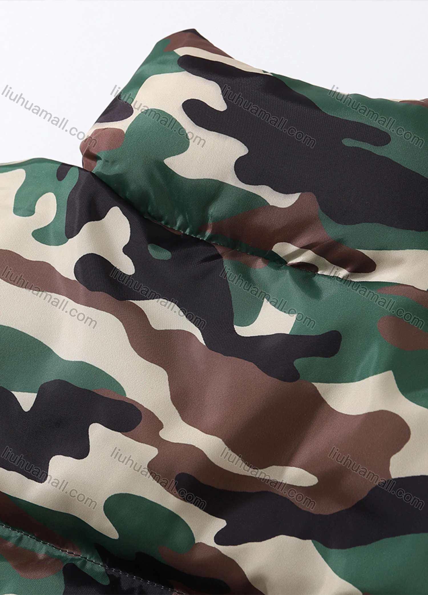 Wholesale Men's Fashion Long Sleeve Stand Collar Camouflage Print Puffer Coat 928# - Liuhuamall