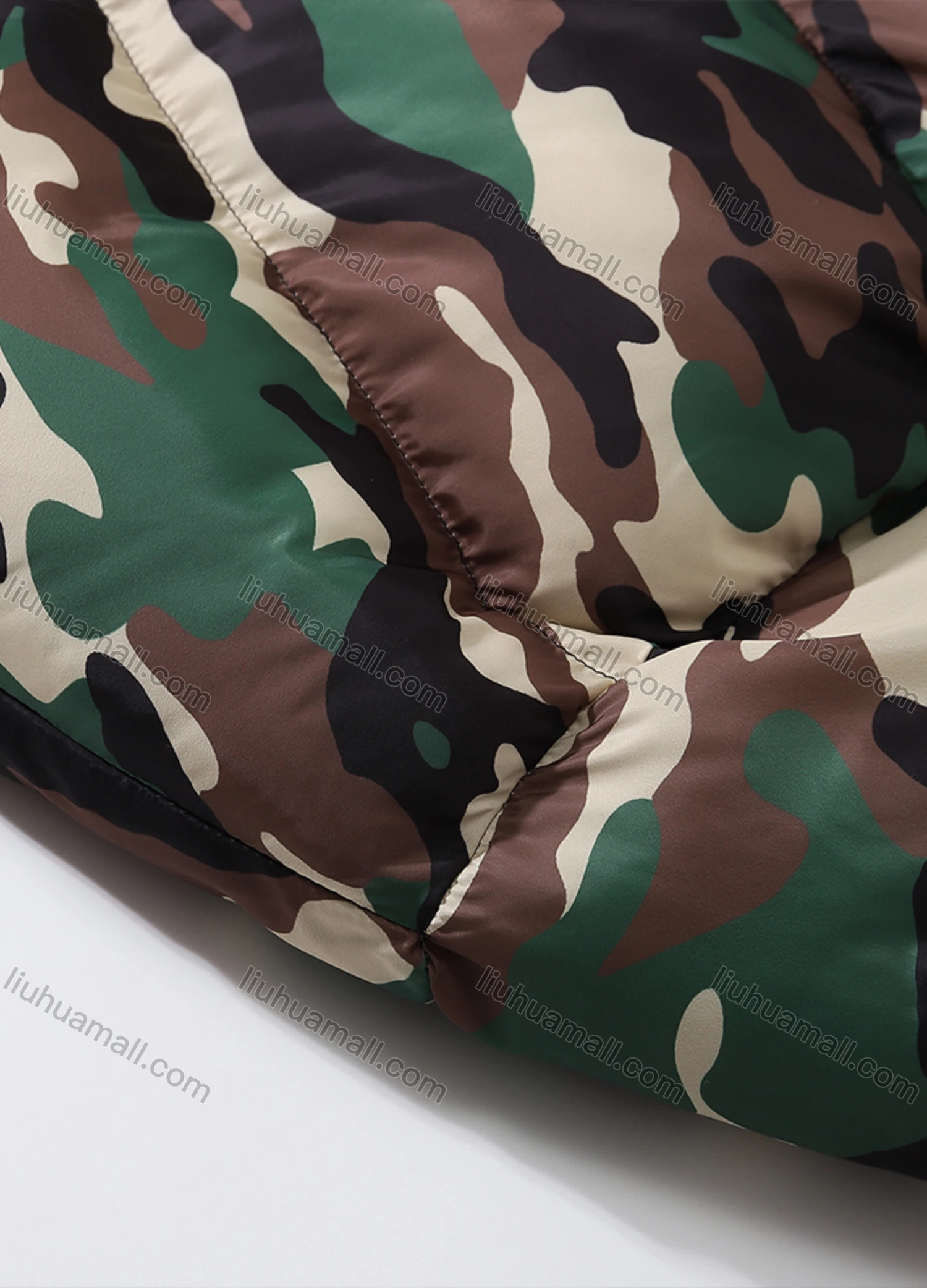 Wholesale Men's Fashion Long Sleeve Stand Collar Camouflage Print Puffer Coat 928# - Liuhuamall