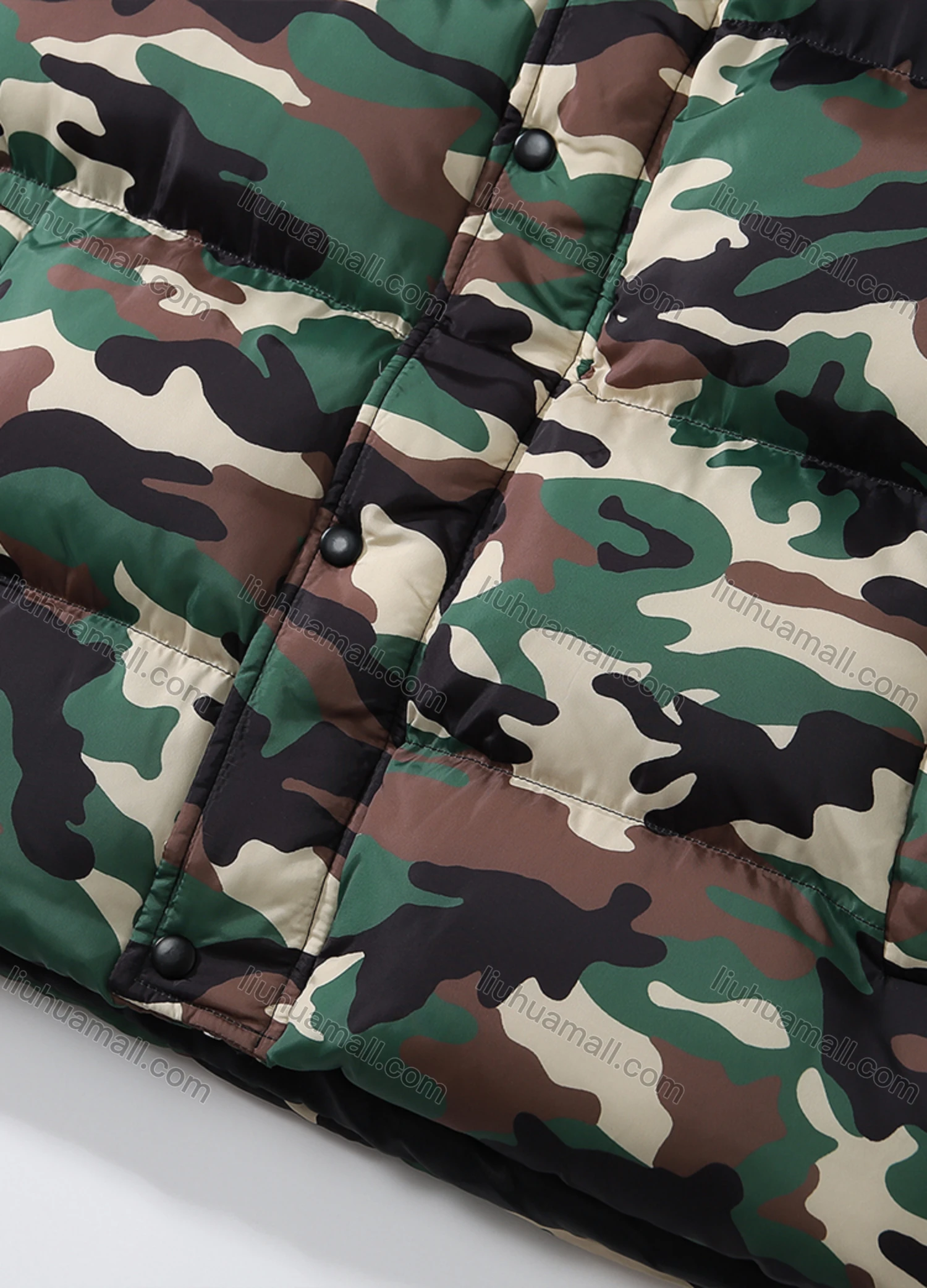 Wholesale Men's Fashion Long Sleeve Stand Collar Camouflage Print Puffer Coat 928# - Liuhuamall