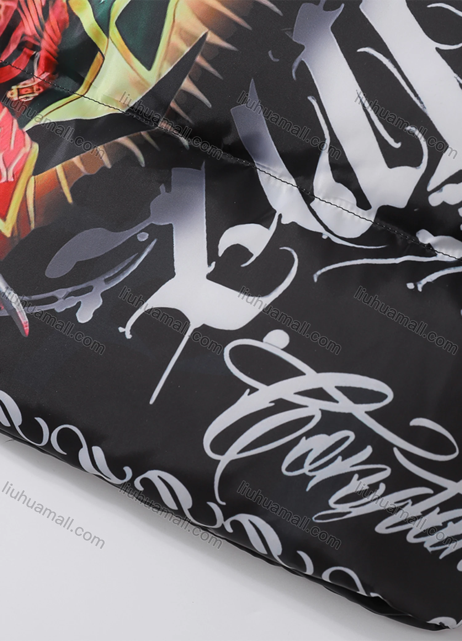 Wholesale Men's Fashion Long Sleeve Stand Collar Letter Print Puffer Coat 929# - Liuhuamall