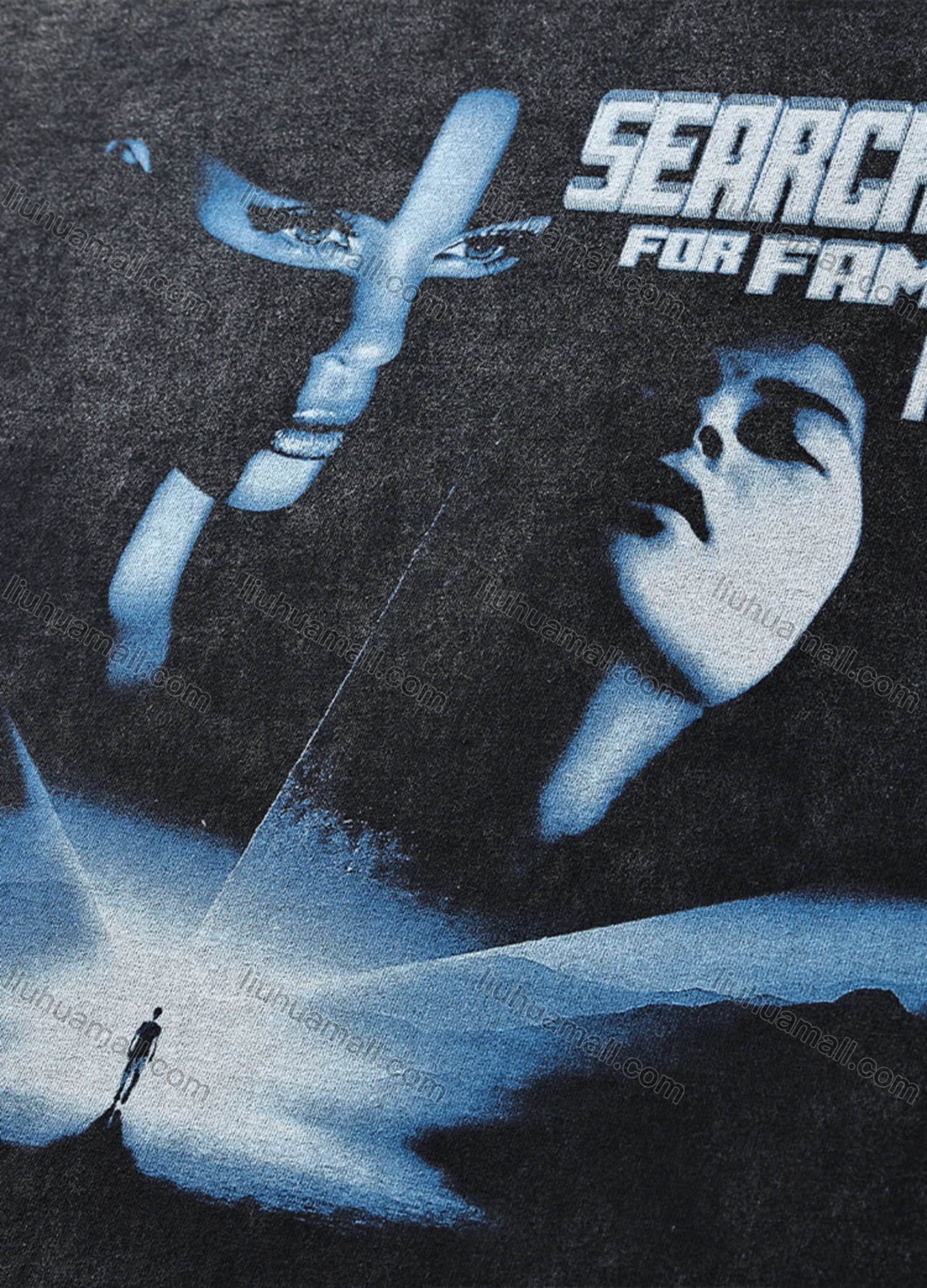 Wholesale Men's Fashion Drop Shoulder Distressed 100%Cotton Crew Neck Long Sleeve Graphic T-shirt 6002# - Liuhuamall