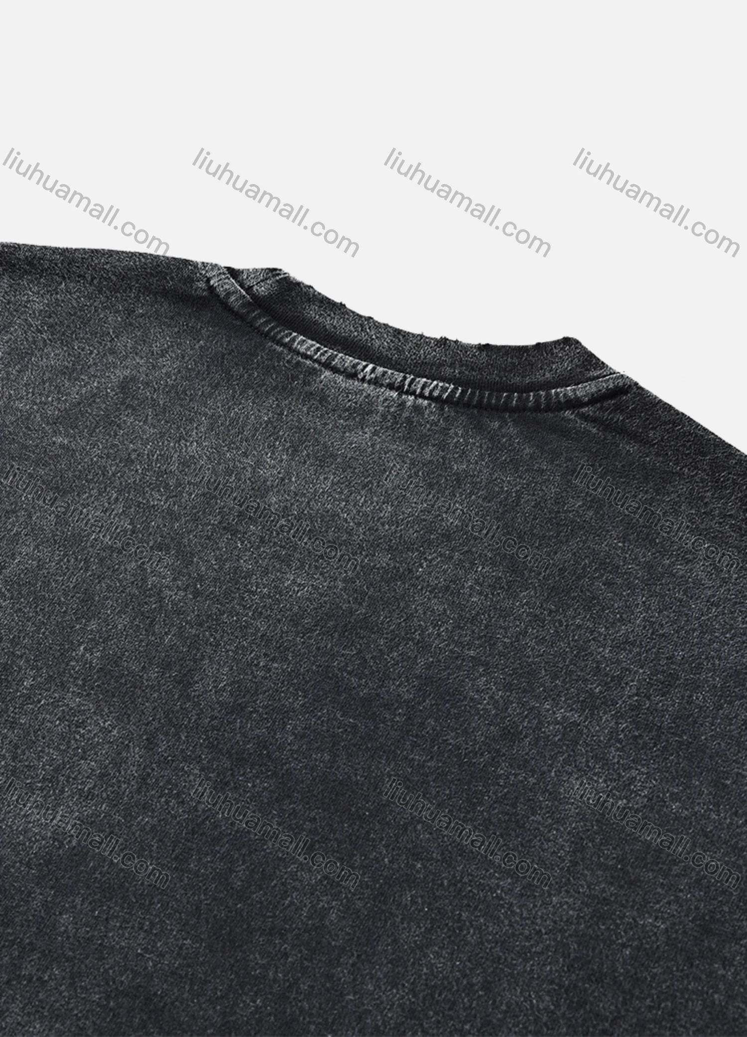 Wholesale Men's Fashion Drop Shoulder Distressed 100%Cotton Crew Neck Long Sleeve Graphic T-shirt 6003# - Liuhuamall