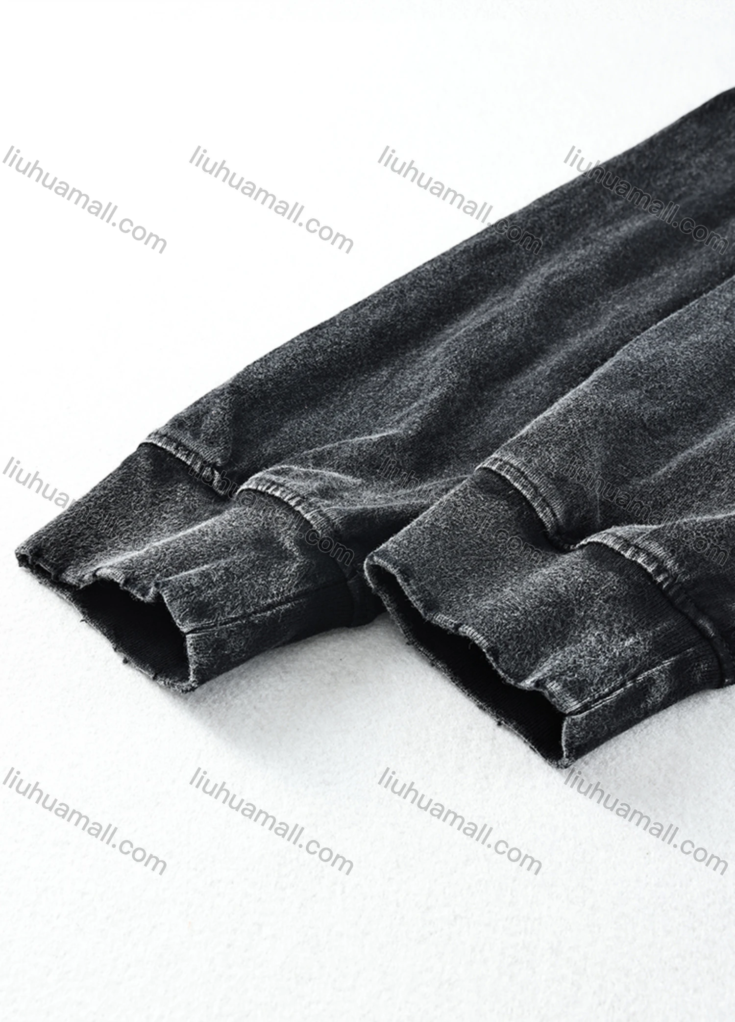 Wholesale Men's Fashion Drop Shoulder Distressed 100%Cotton Crew Neck Long Sleeve Graphic T-shirt 6003# - Liuhuamall