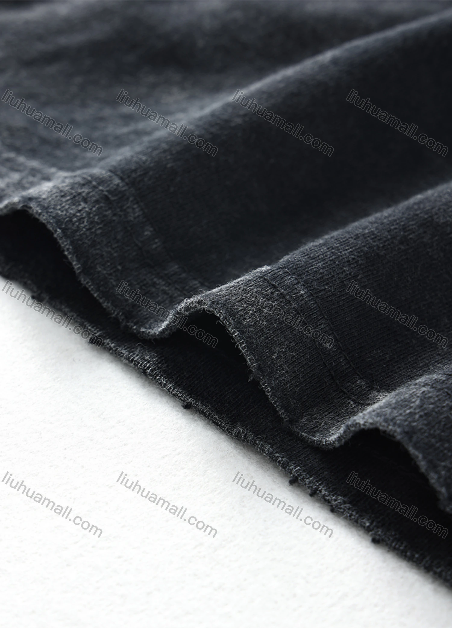 Wholesale Men's Fashion Drop Shoulder Distressed 100%Cotton Crew Neck Long Sleeve Graphic T-shirt 6006# - Liuhuamall