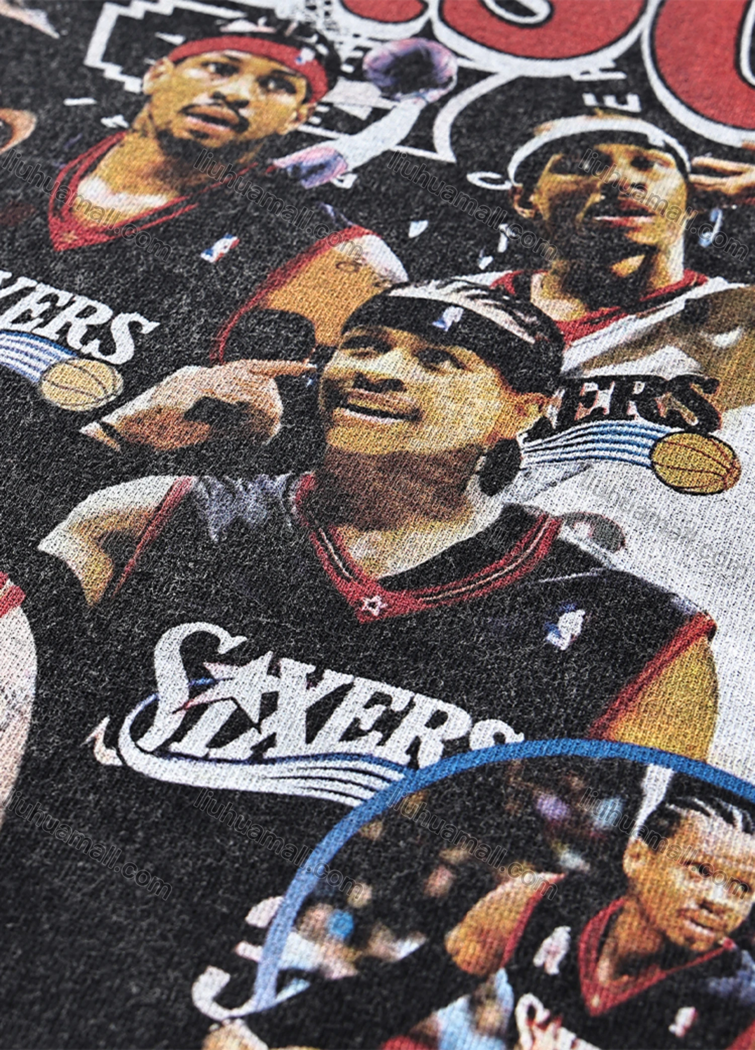 Wholesale Men's Fashion Drop Shoulder Distressed 100%Cotton Crew Neck Long Sleeve Graphic T-shirt 6010# - Liuhuamall