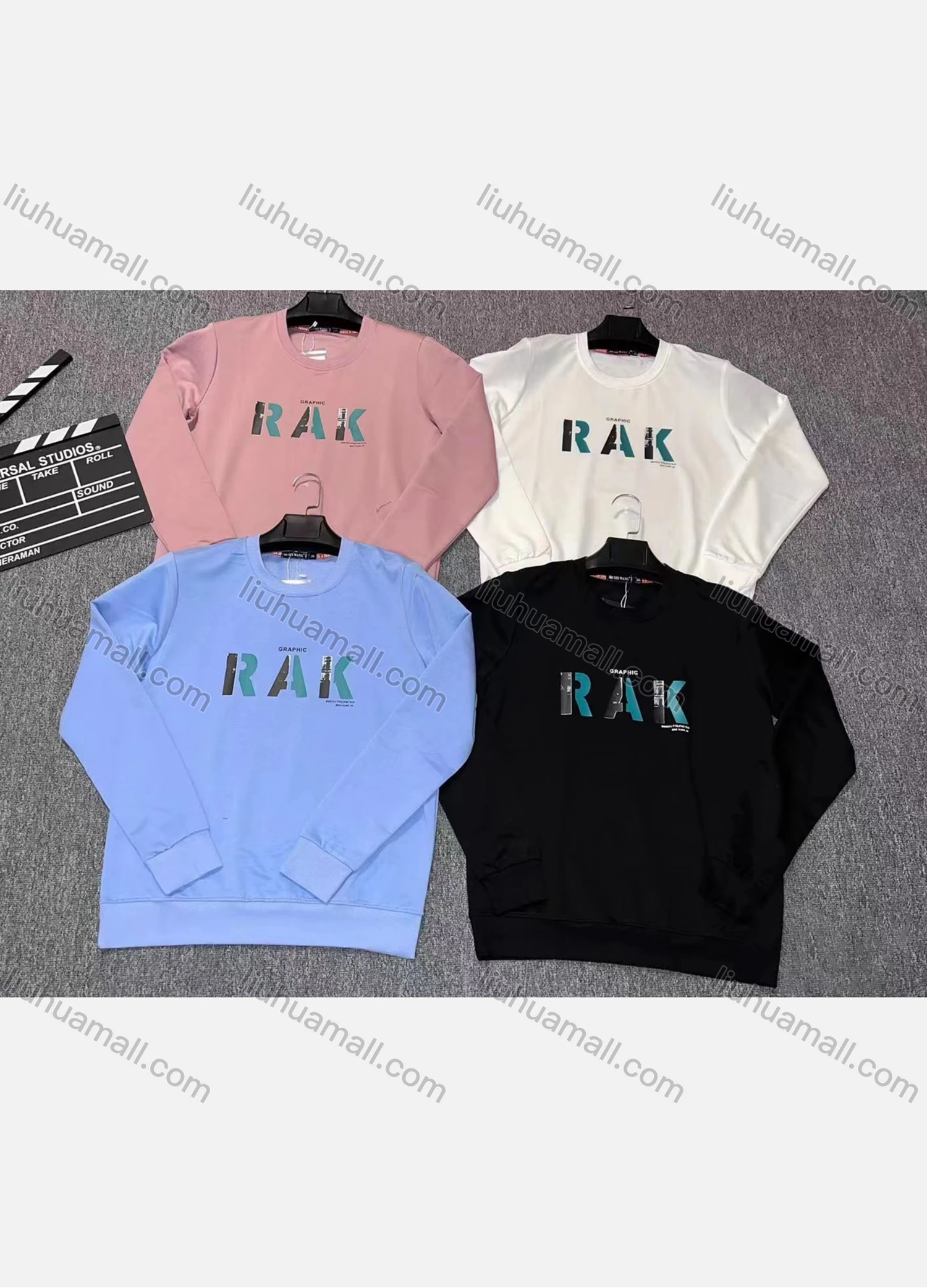 Wholesale Men's Casual Letter Print Round Neck Long Sleeve Sweatshirt - Liuhuamall