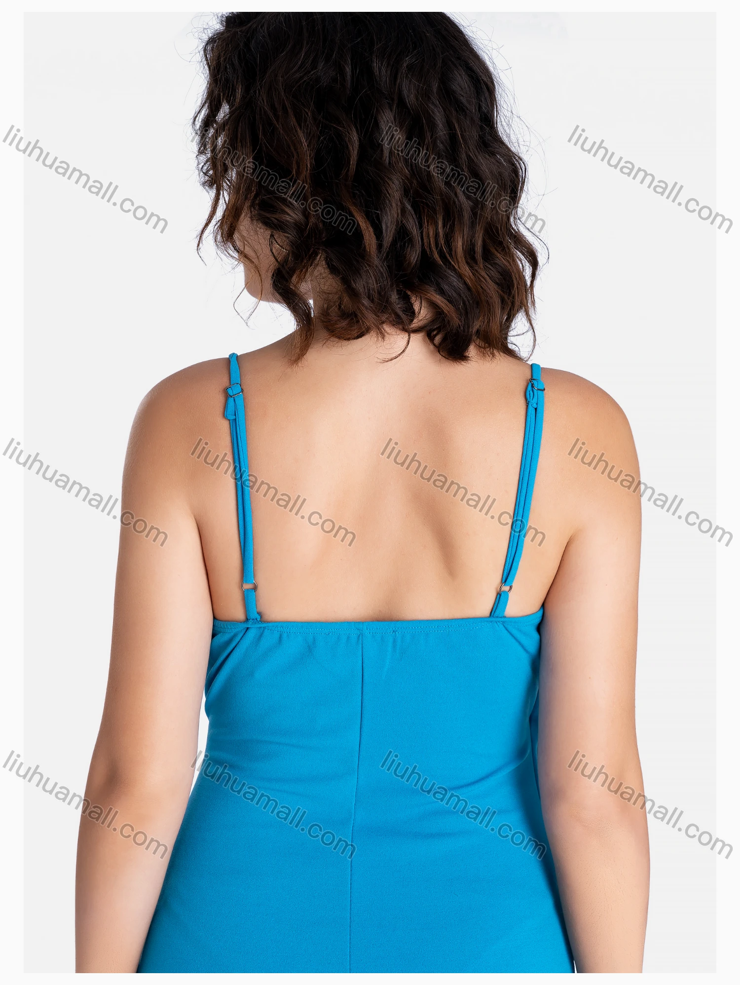 Wholesale Women's Fashion V Neck Sleeveless Asymmetrical Plain Dress - Liuhuamall