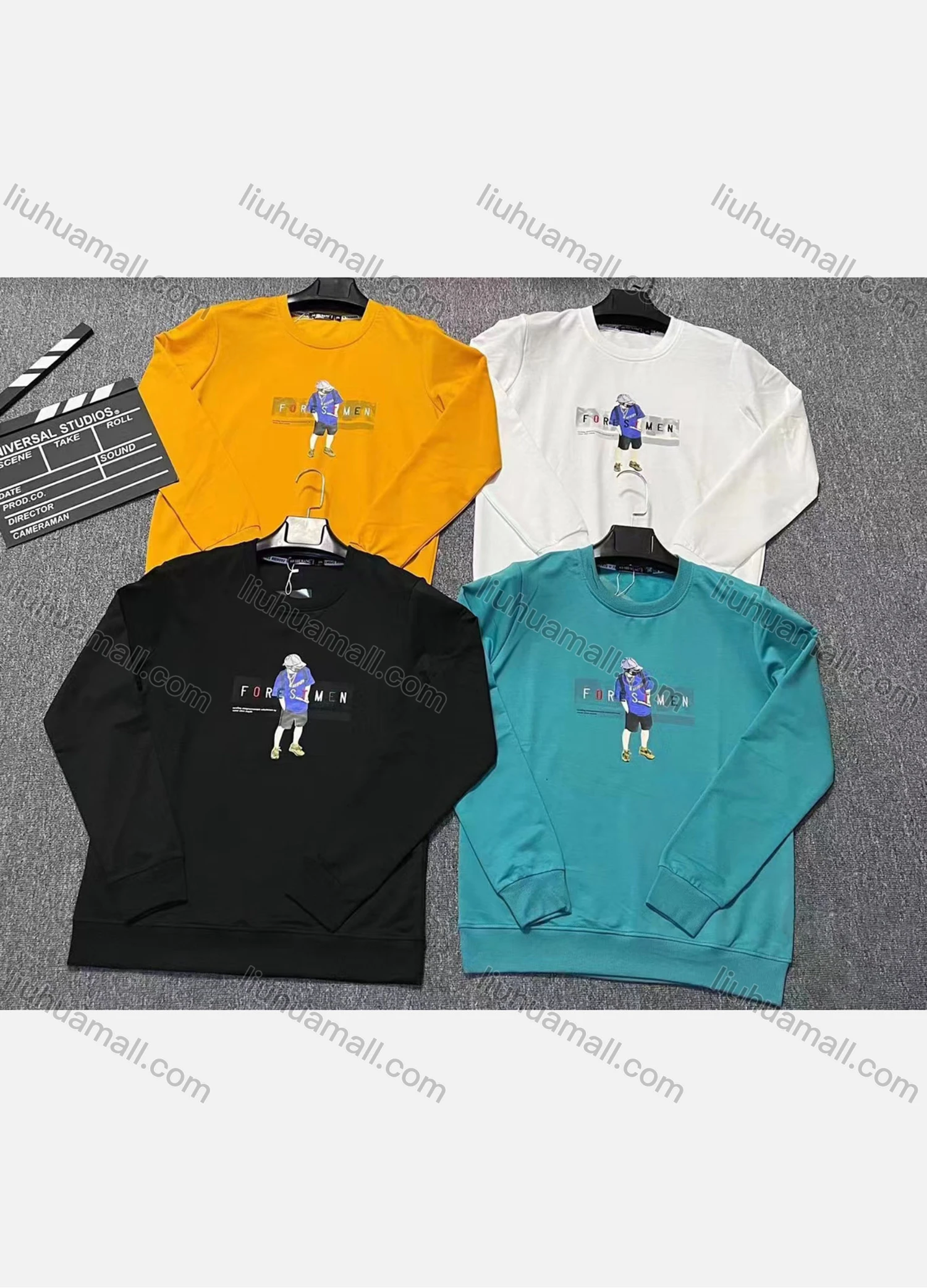 Wholesale Men's Casual Graphic Round Neck Long Sleeve Sweatshirt - Liuhuamall