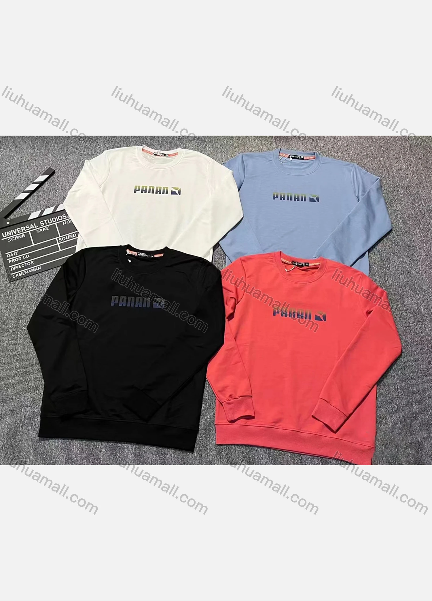 Wholesale Men's Casual Letter Print Round Neck Long Sleeve Sweatshirt - Liuhuamall