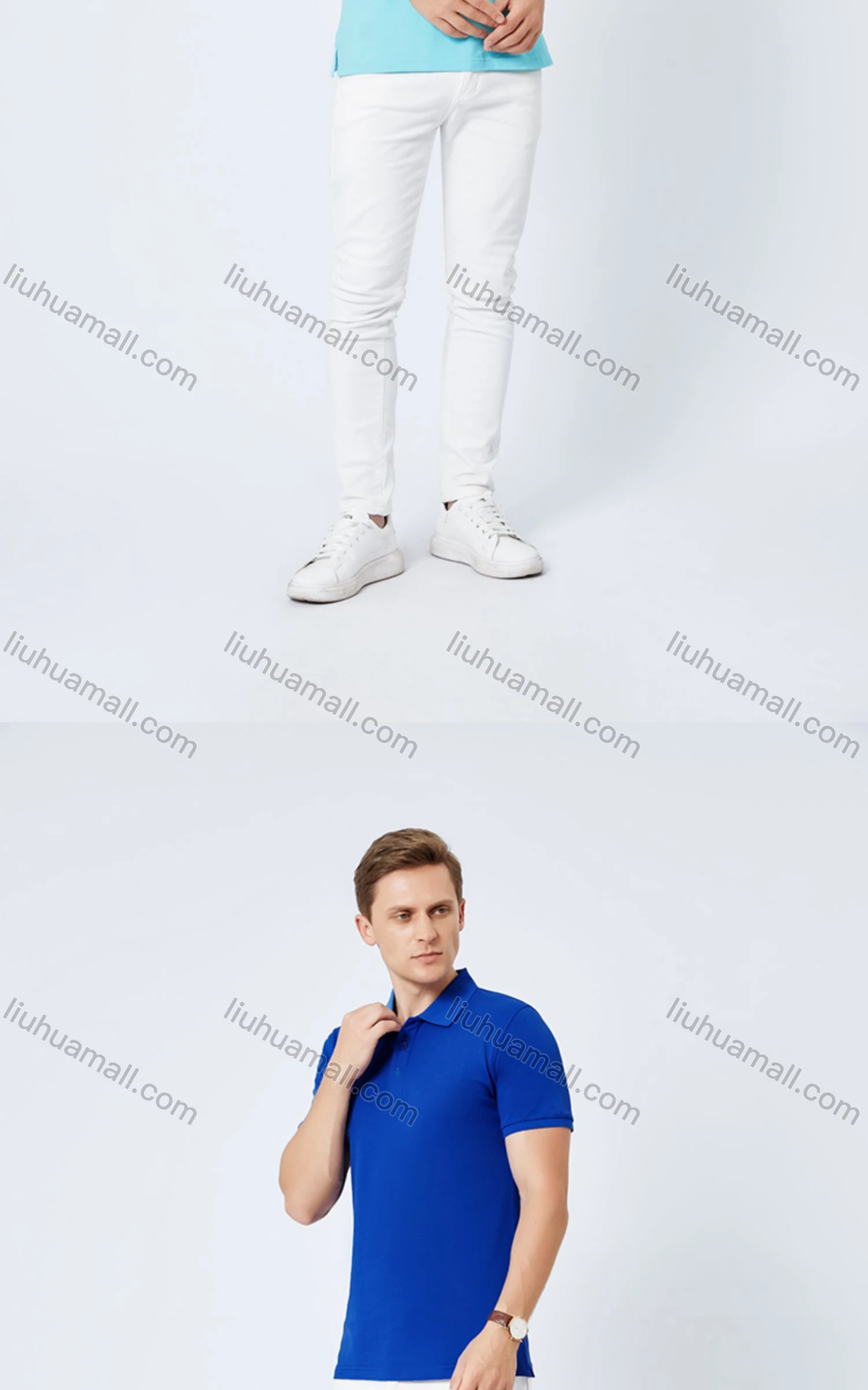 Wholesale Unisex Casual Slim Fit Short Sleeve Button Front Plain Polo Shirts - Liuhuamall
