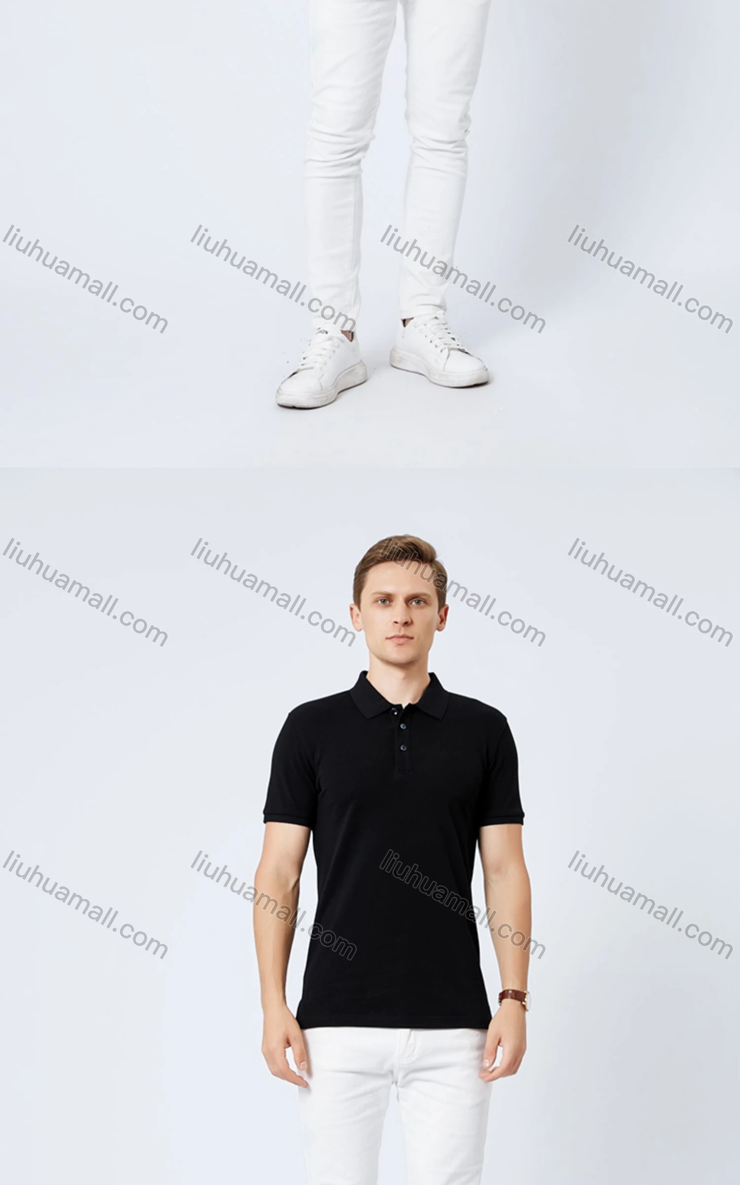 Wholesale Unisex Casual Slim Fit Short Sleeve Button Front Plain Polo Shirts - Liuhuamall