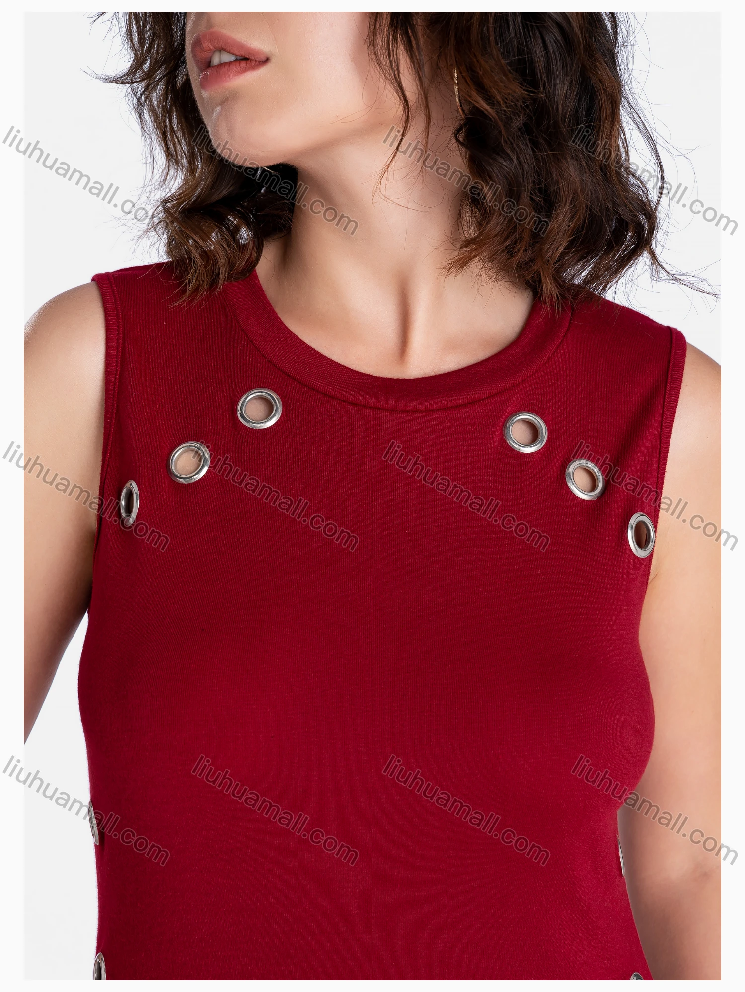 Wholesale Women's Casual Round Neck Ring Plain Tank Dress - Liuhuamall