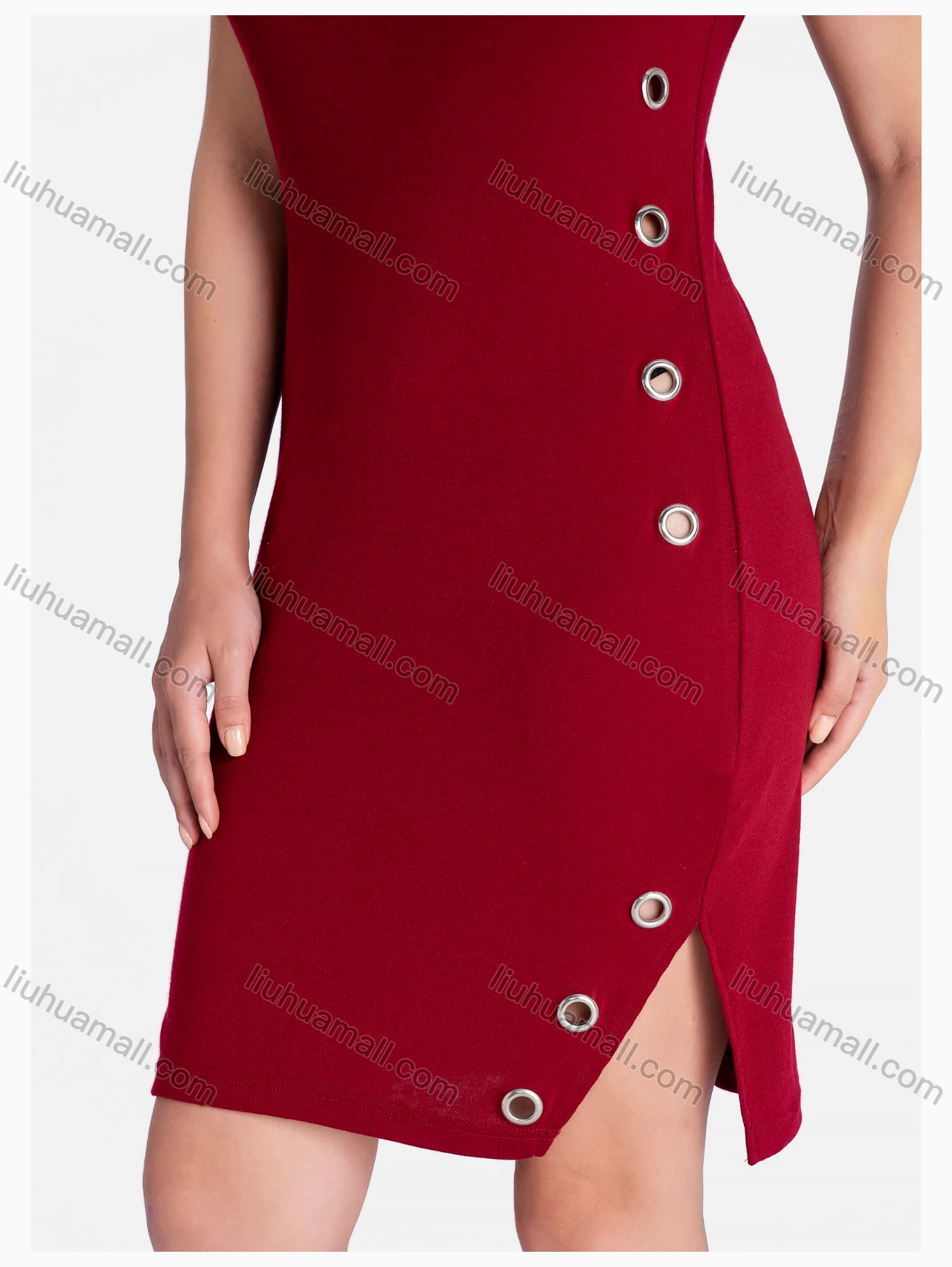 Wholesale Women's Casual Round Neck Ring Plain Tank Dress - Liuhuamall