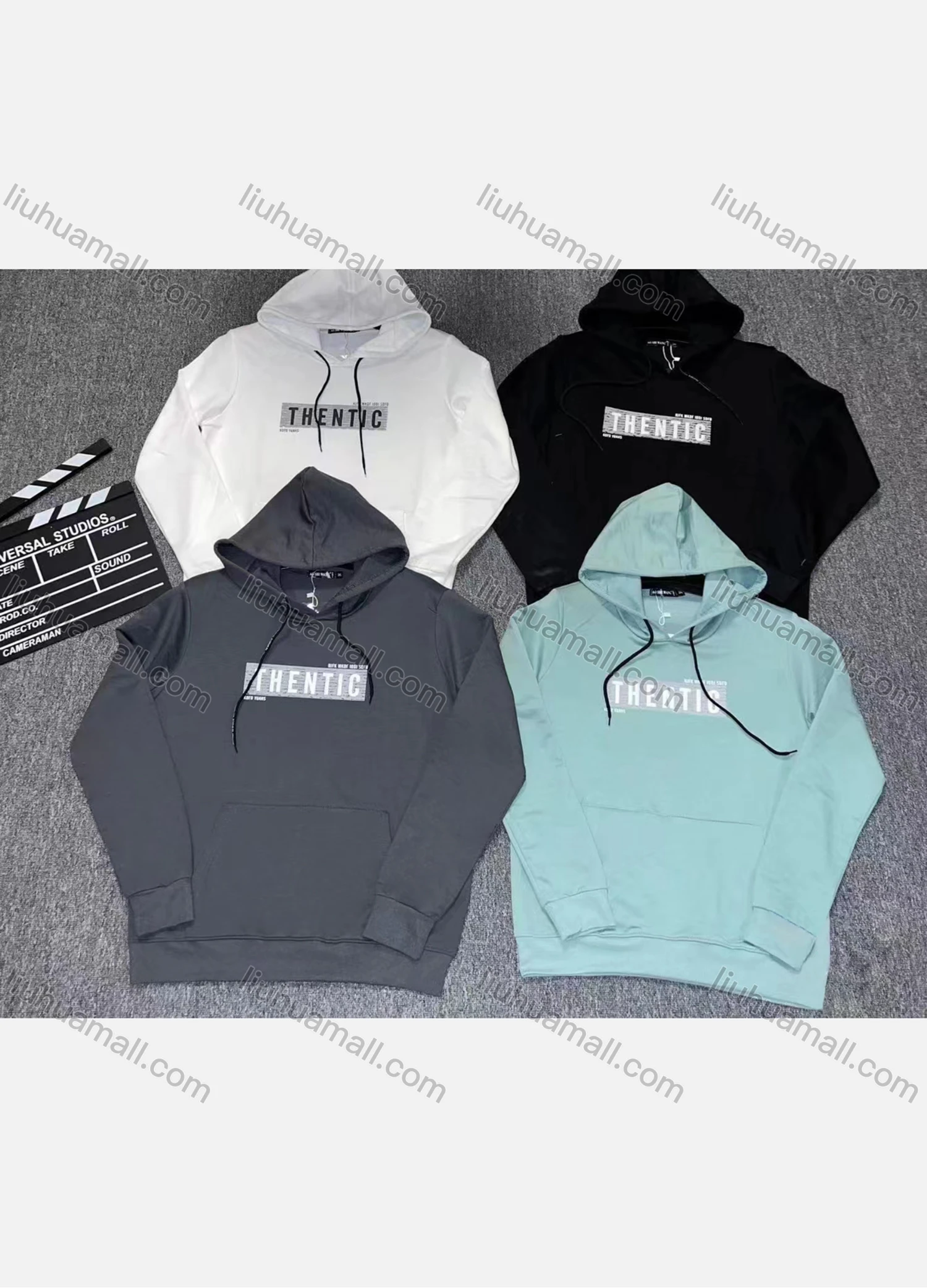 Wholesale Men's Casual Letter Print Drawstring Long Sleeve Kangaroo Pocket Hoodie - Liuhuamall